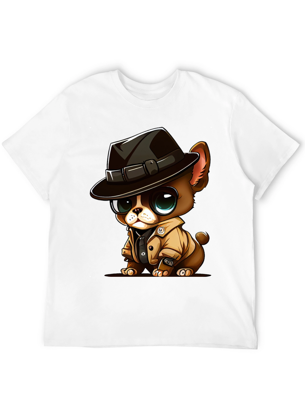 Cartoon Dog Detective Graphic T-Shirt