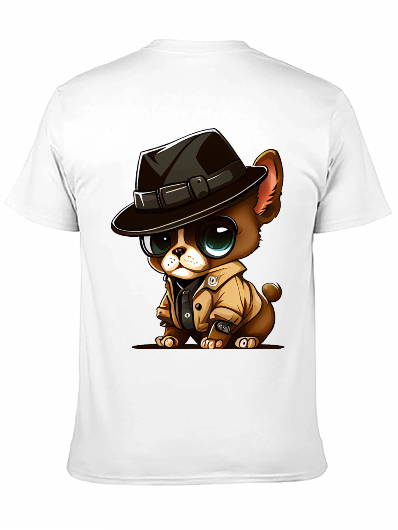 Cartoon Dog Detective Graphic T-Shirt