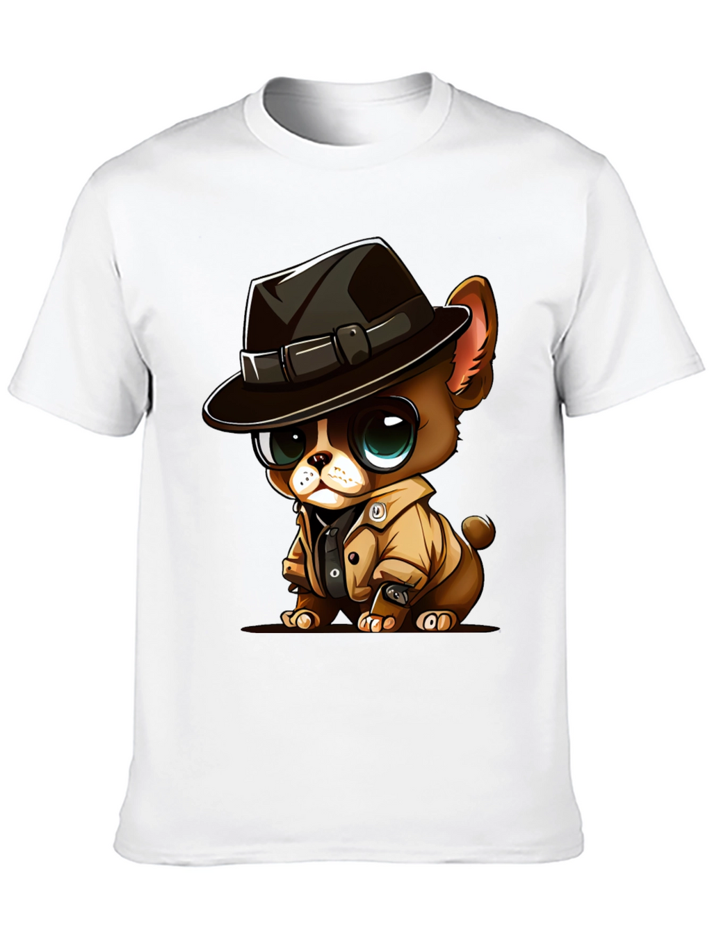 Cartoon Dog Detective Graphic T-Shirt