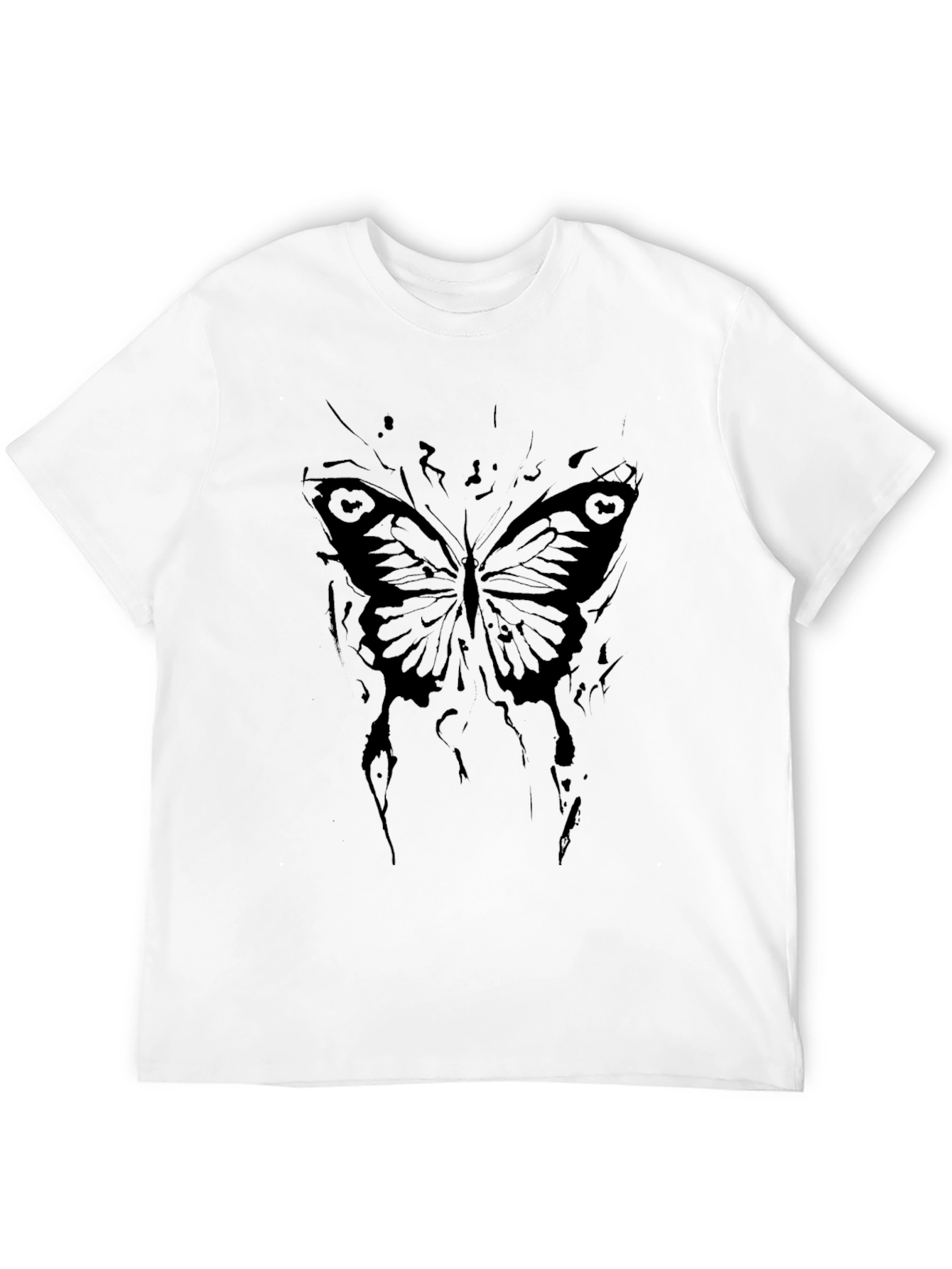 Gothic Butterfly Graphic Black T-Shirt