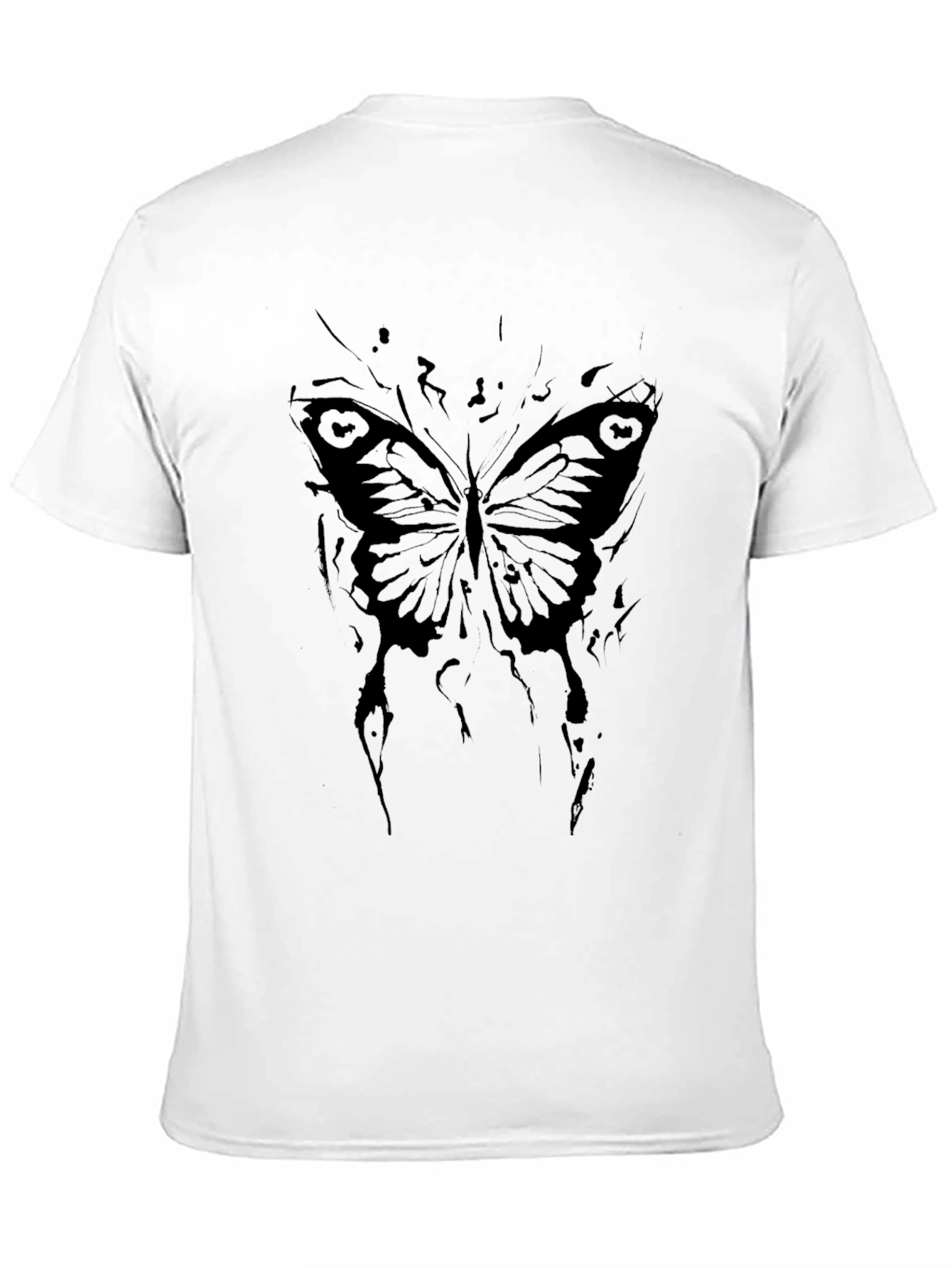 Gothic Butterfly Graphic Black T-Shirt