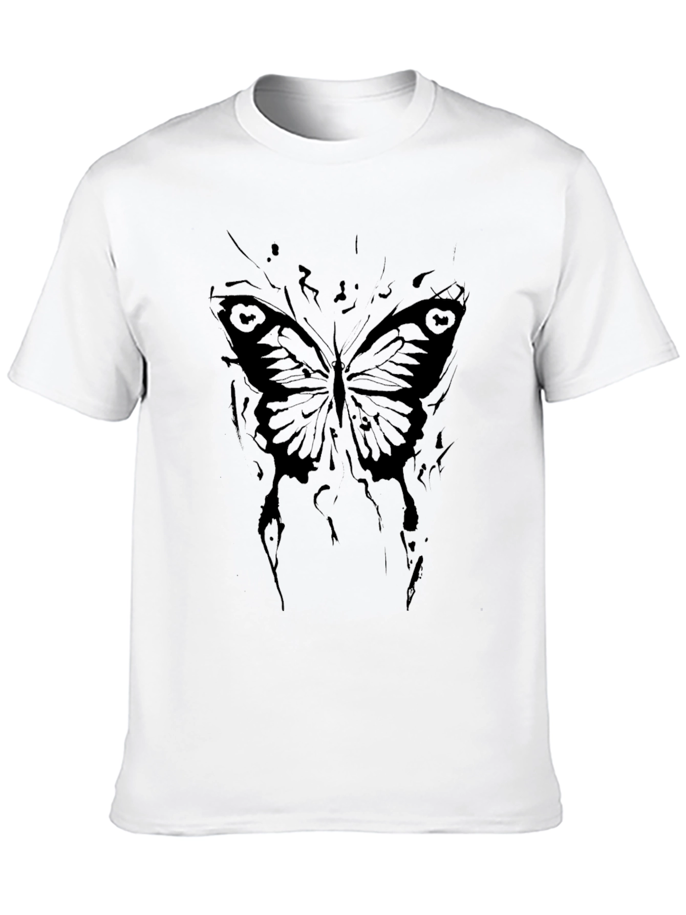 Gothic Butterfly Graphic Black T-Shirt