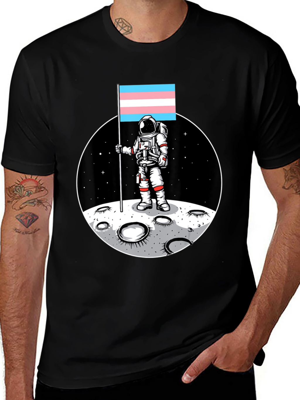 Astronaut Trans Pride Flag T-Shirt