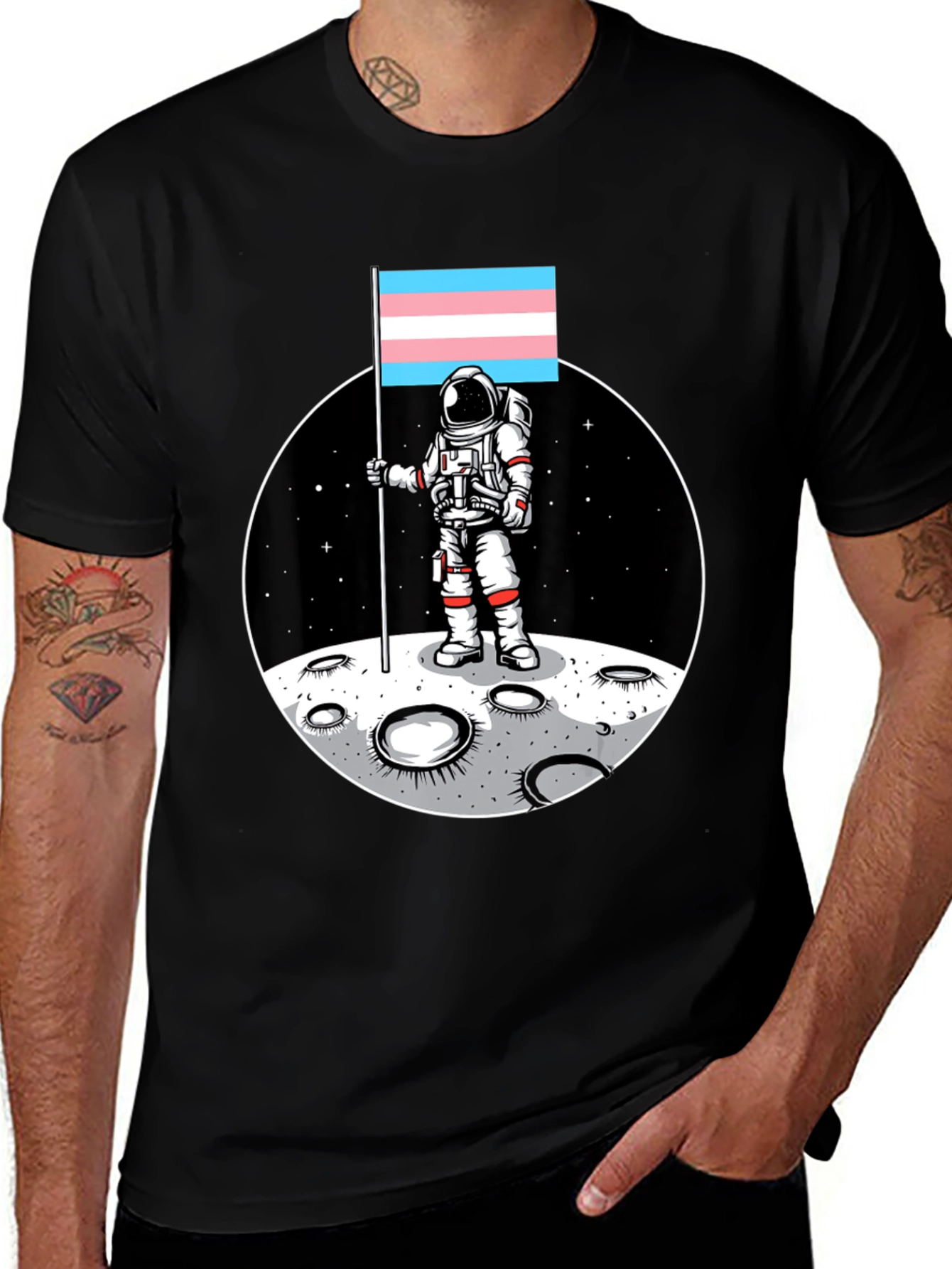 Astronaut Trans Pride Flag T-Shirt