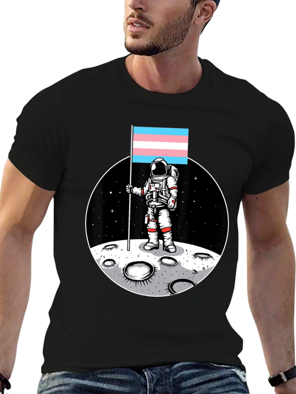 Astronaut Trans Pride Flag T-Shirt