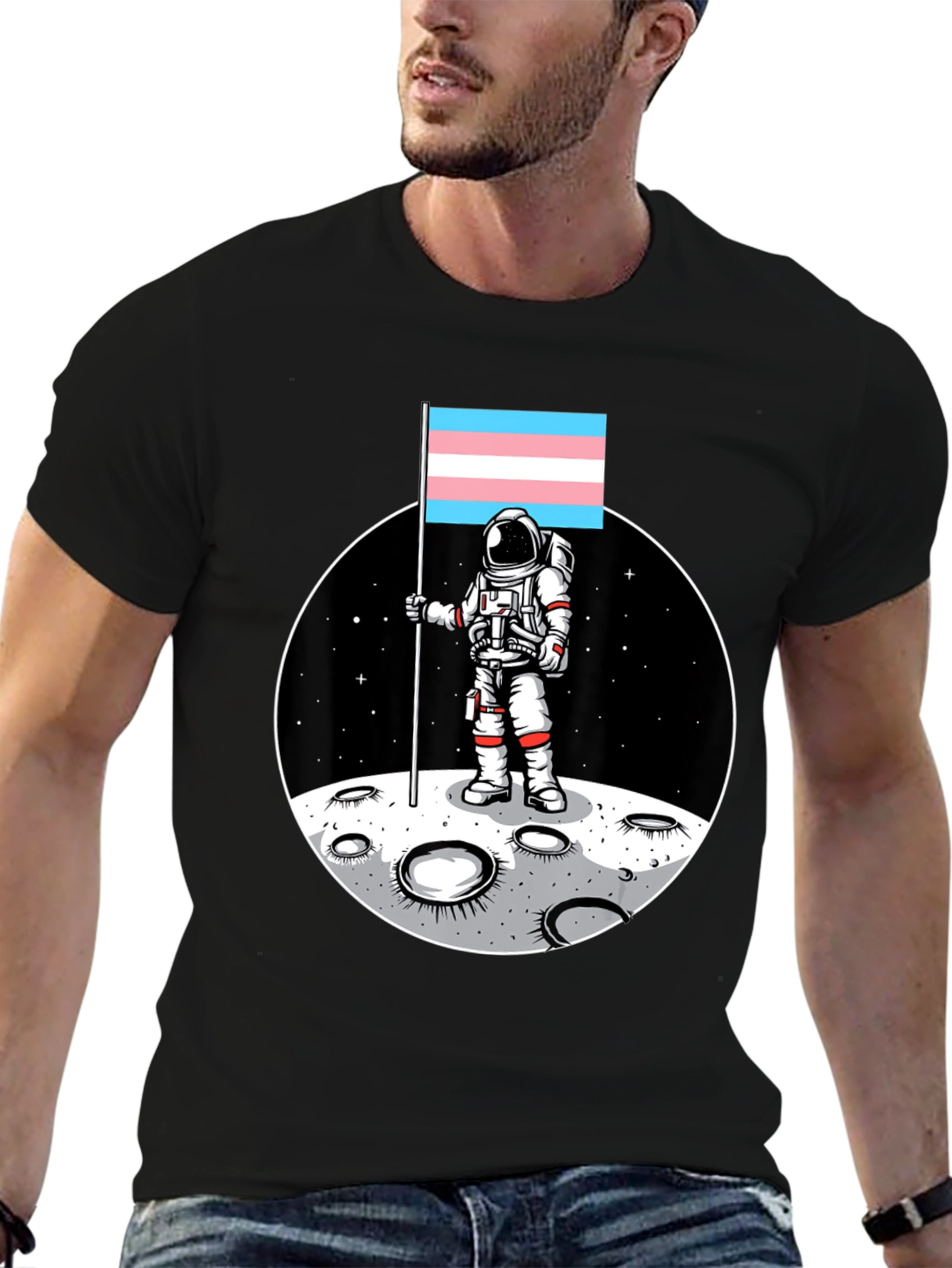 Astronaut Trans Pride Flag T-Shirt