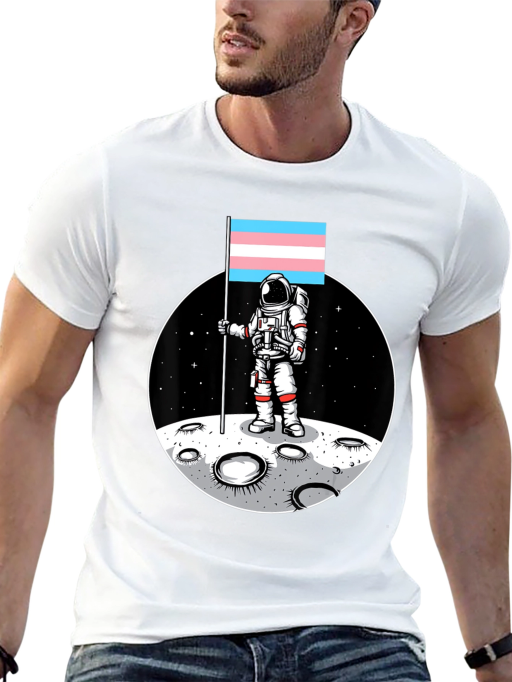Astronaut Trans Pride Flag T-Shirt