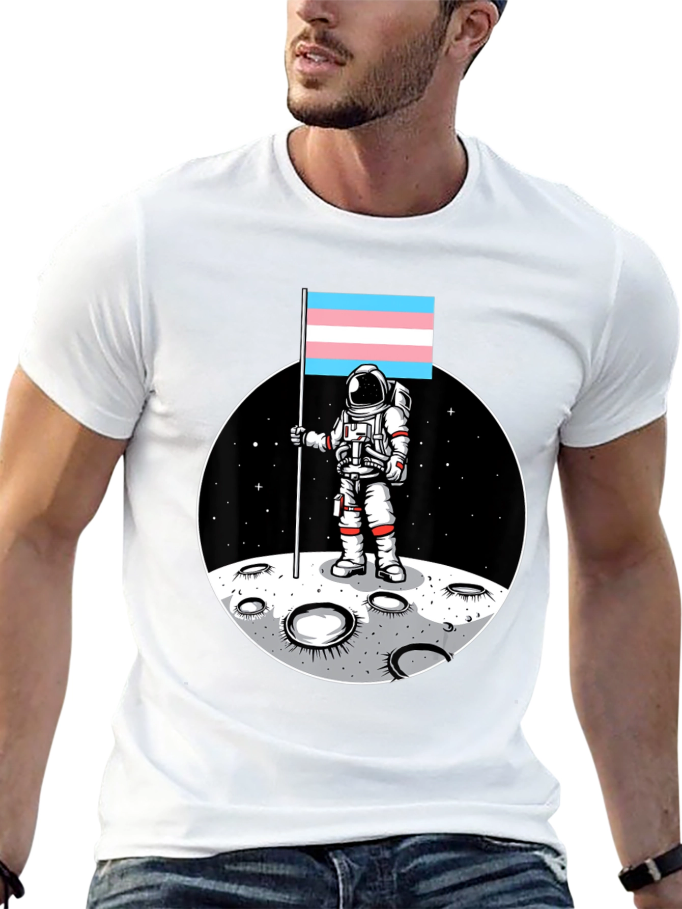 Astronaut Trans Pride Flag T-Shirt