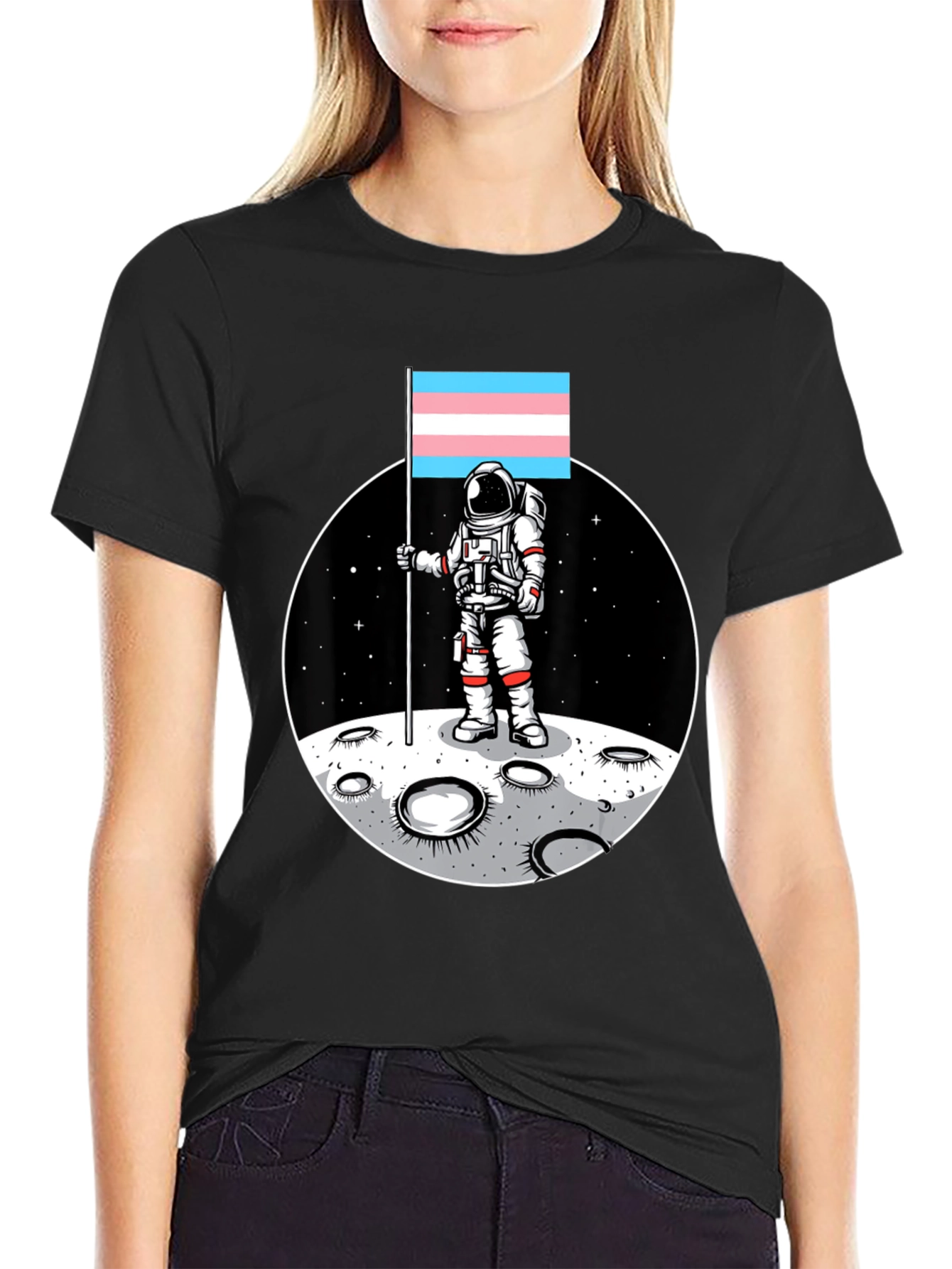 Astronaut Trans Pride Flag T-Shirt