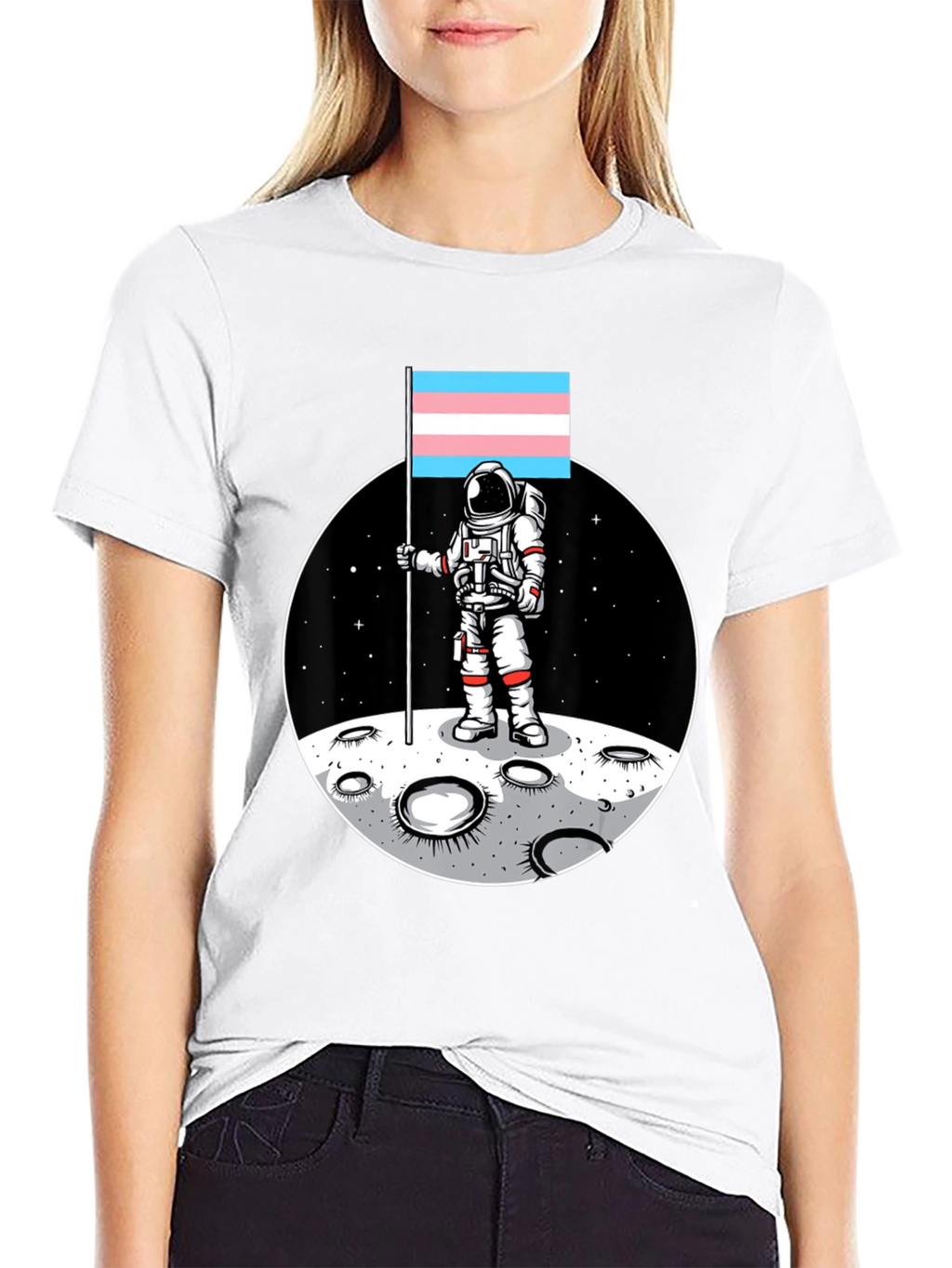 Astronaut Trans Pride Flag T-Shirt