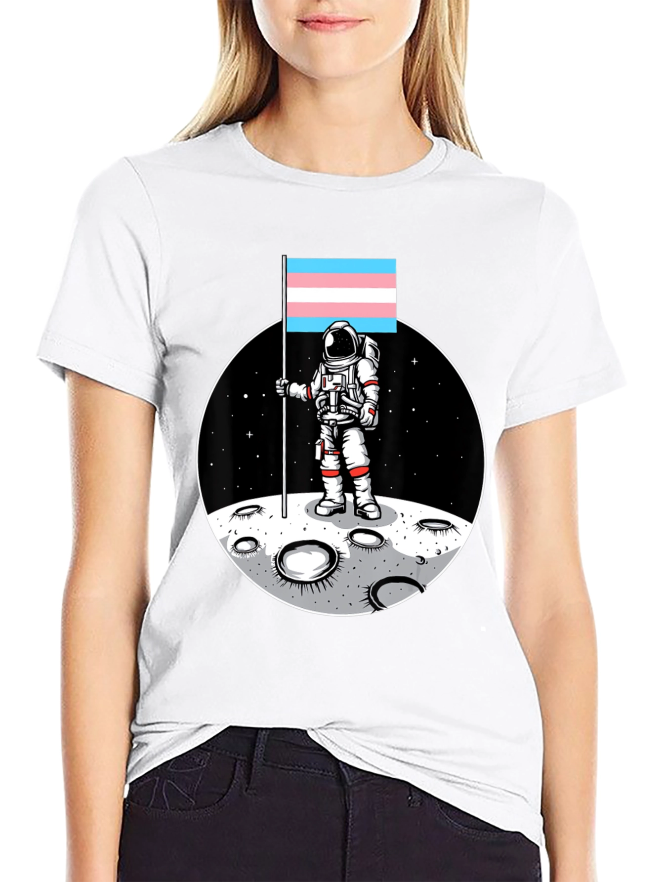 Astronaut Trans Pride Flag T-Shirt