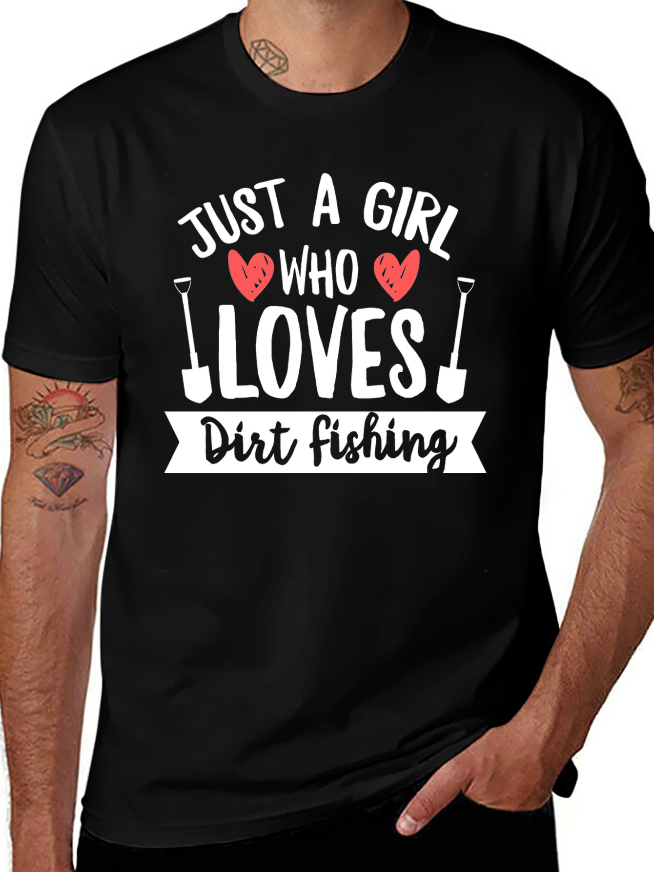 Dirt Fishing T-Shirt - Just A Girl Who Loves Gardening