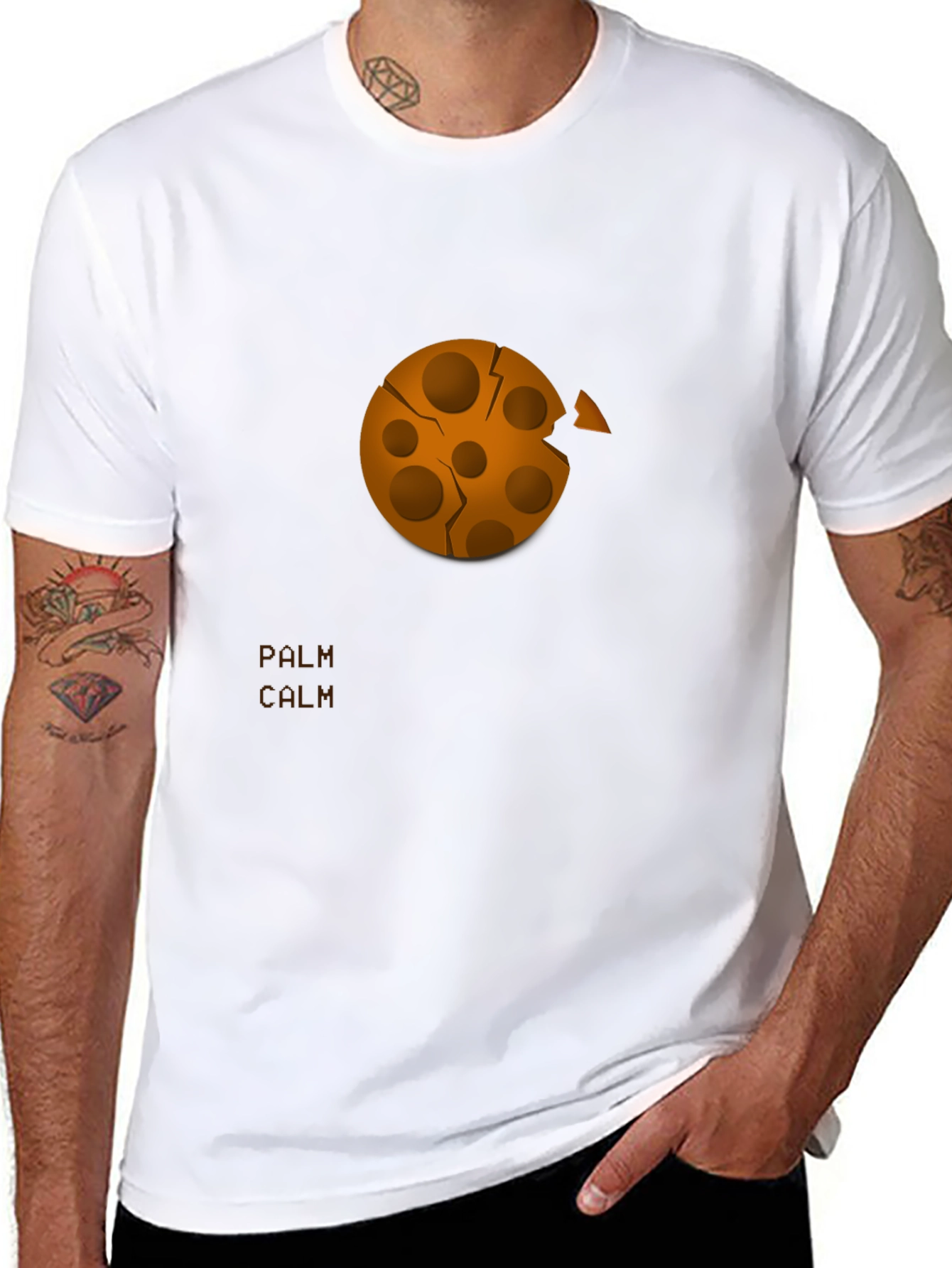 Unique Cookie Bite Graphic Tee - Casual Comfort