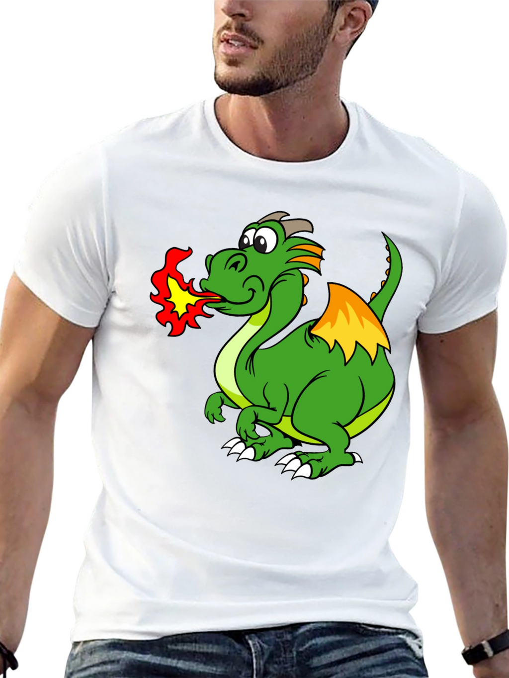 Dragon Fire T-Shirt - Black Cotton Tee