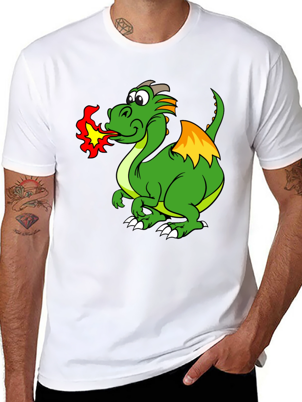 Dragon Fire T-Shirt - Black Cotton Tee
