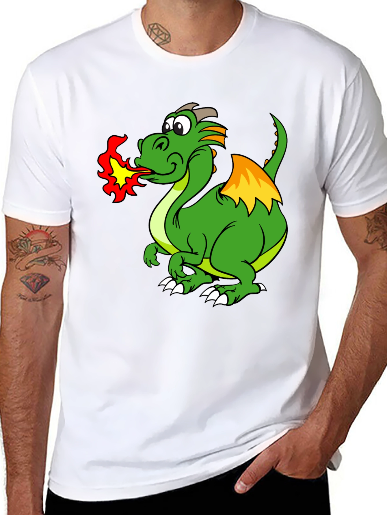 Dragon Fire T-Shirt - Black Cotton Tee