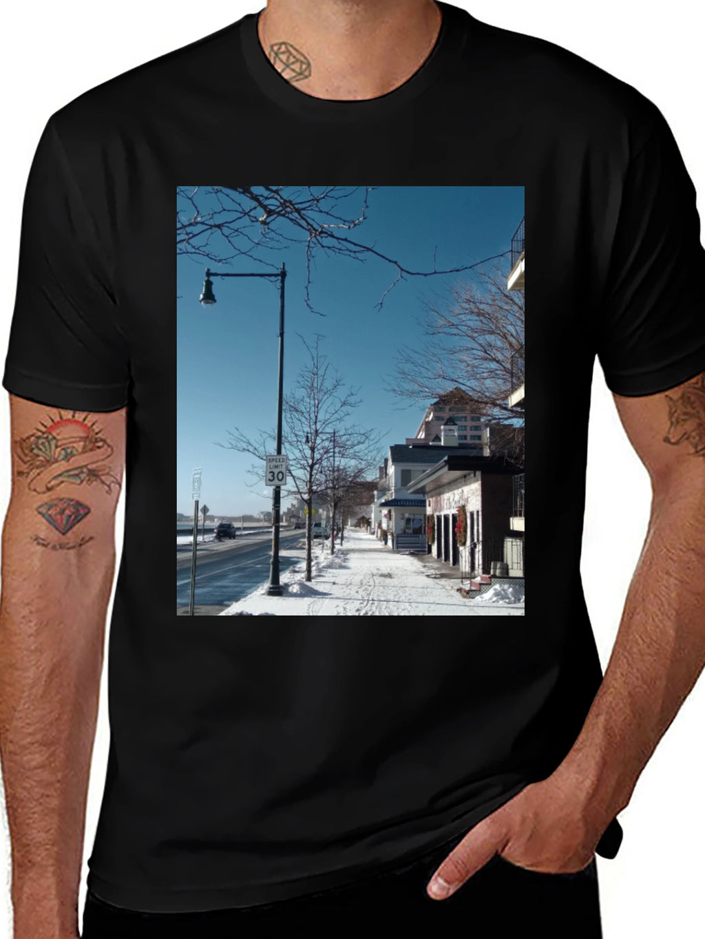 Winter Street Scene Graphic Tee