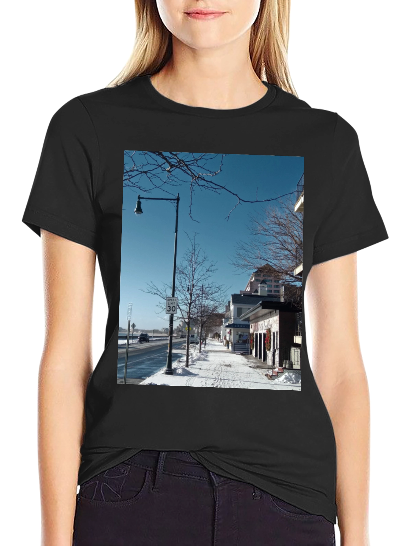 Winter Street Scene Graphic Tee