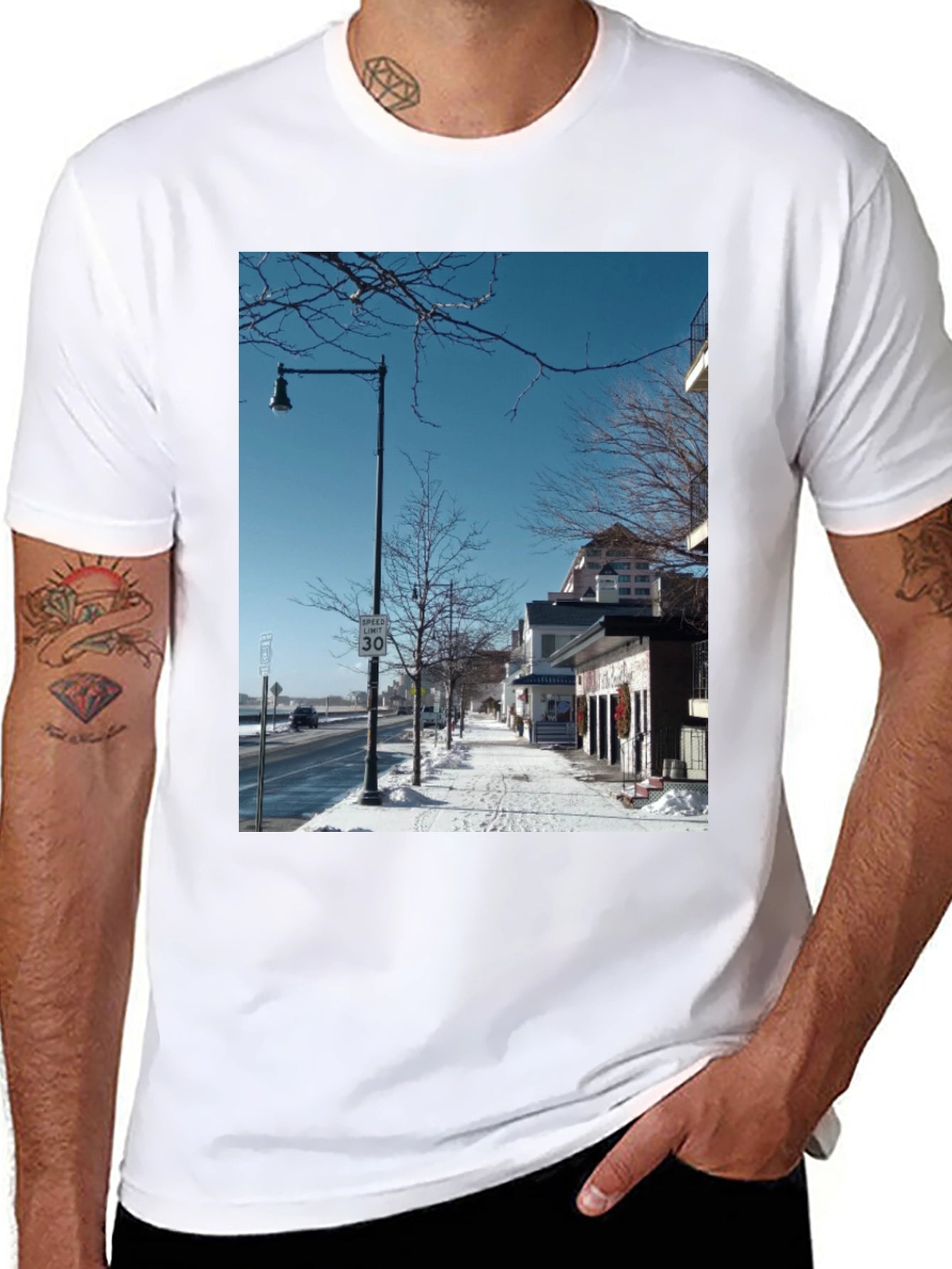 Winter Street Scene Graphic Tee