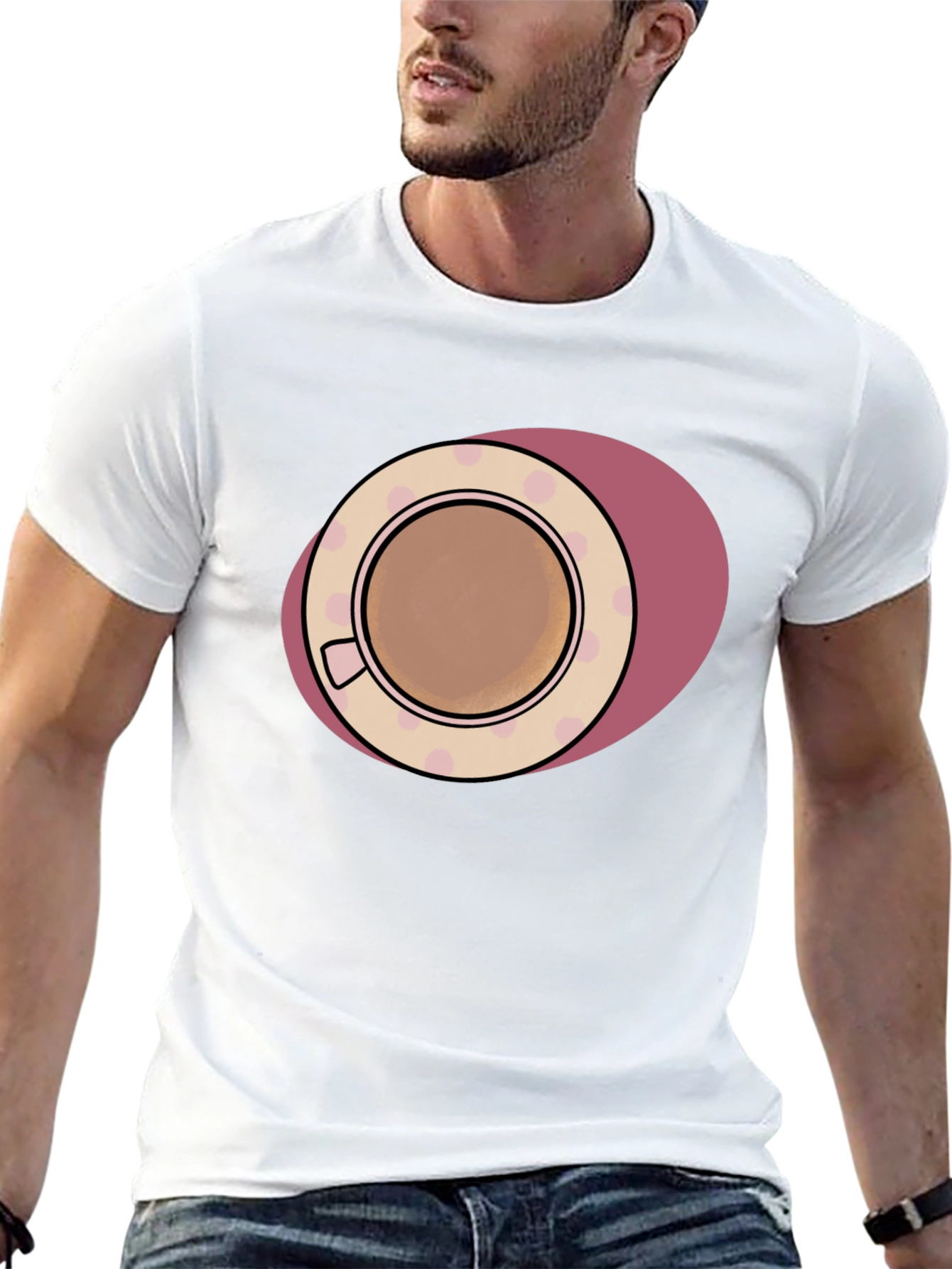 Coffee Cup Graphic Tee - Black