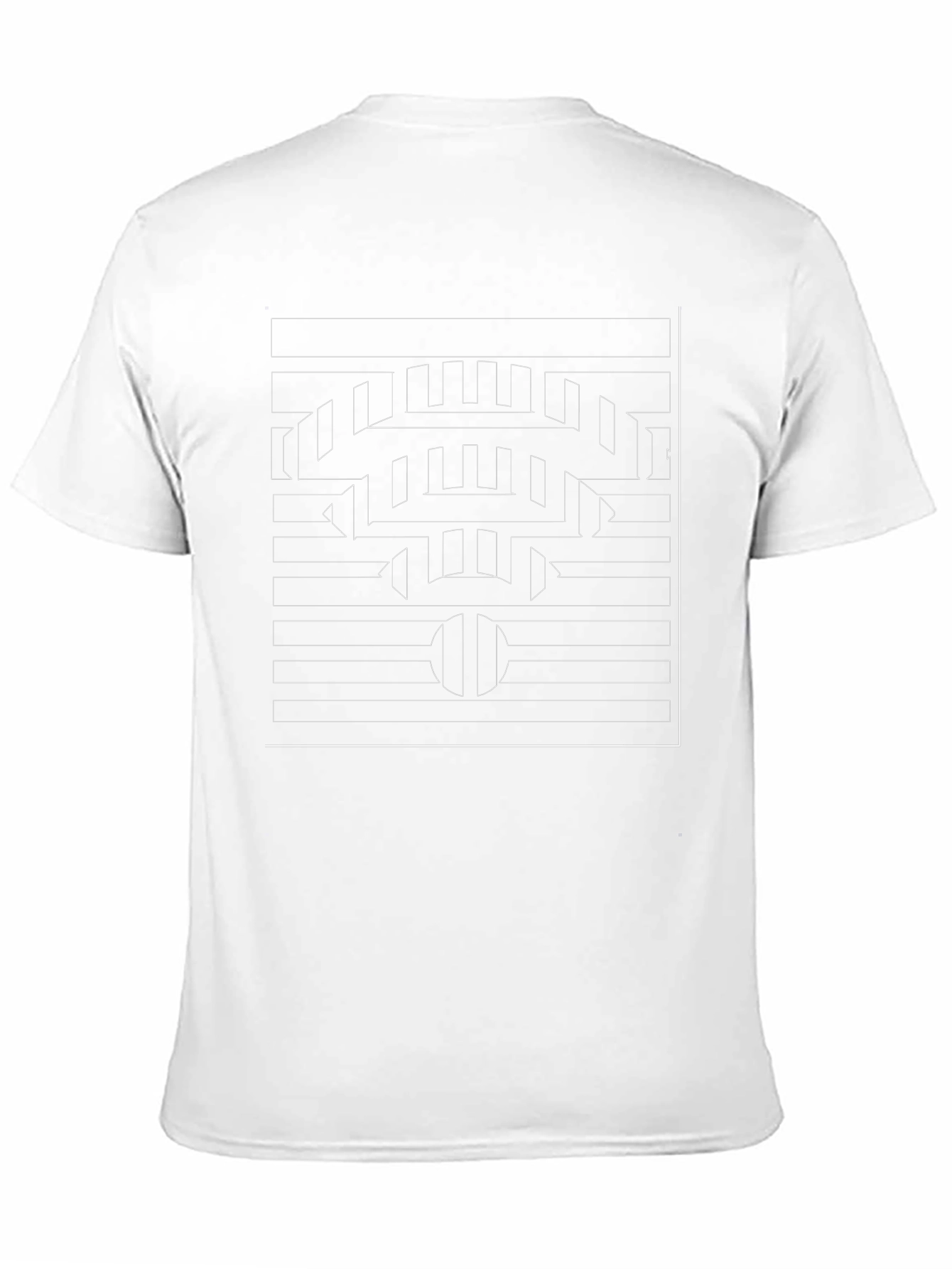 Geometric Maze Graphic Tee - Modern Casual Style