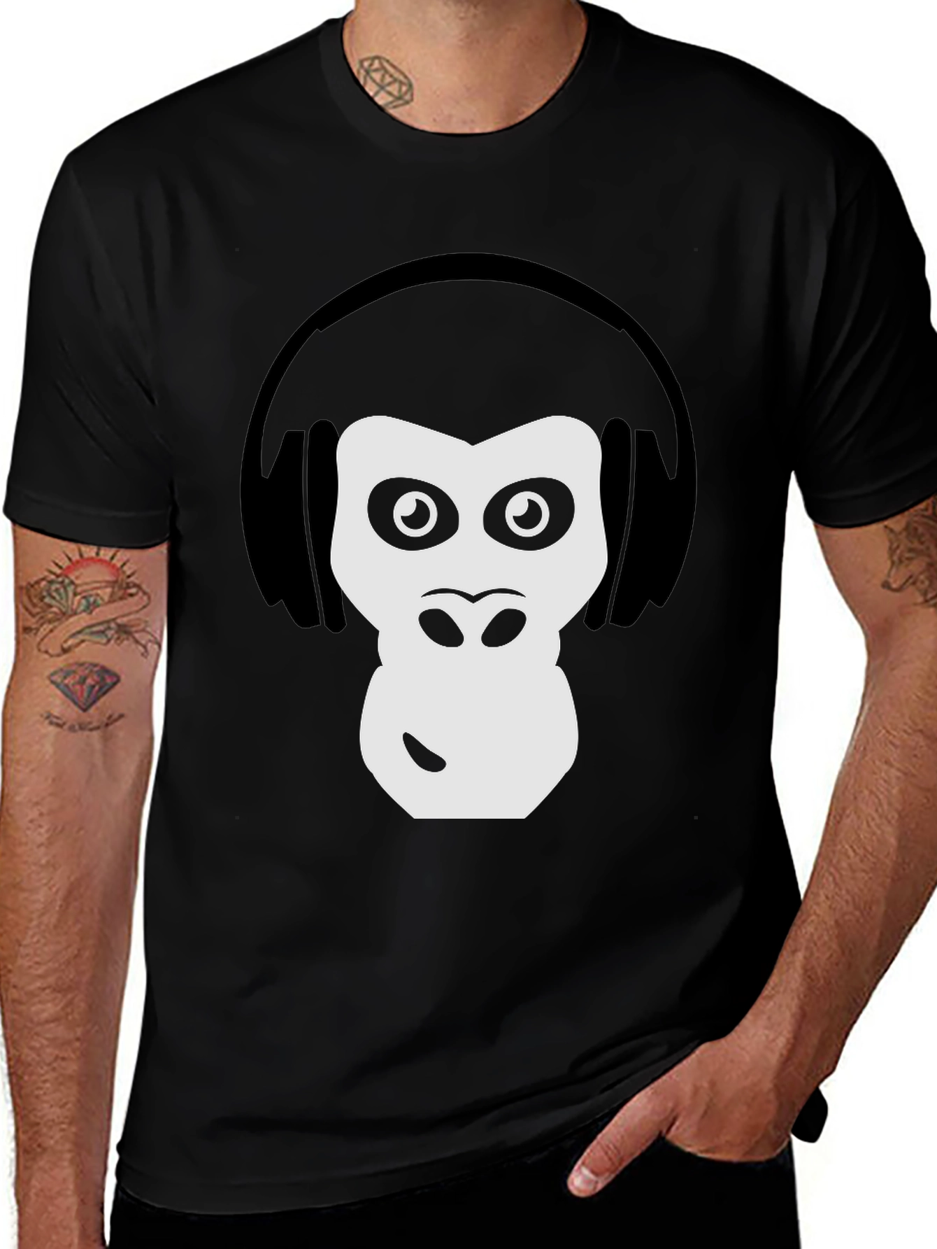 Cool Ape DJ Graphic Tee - Black Cotton T-Shirt