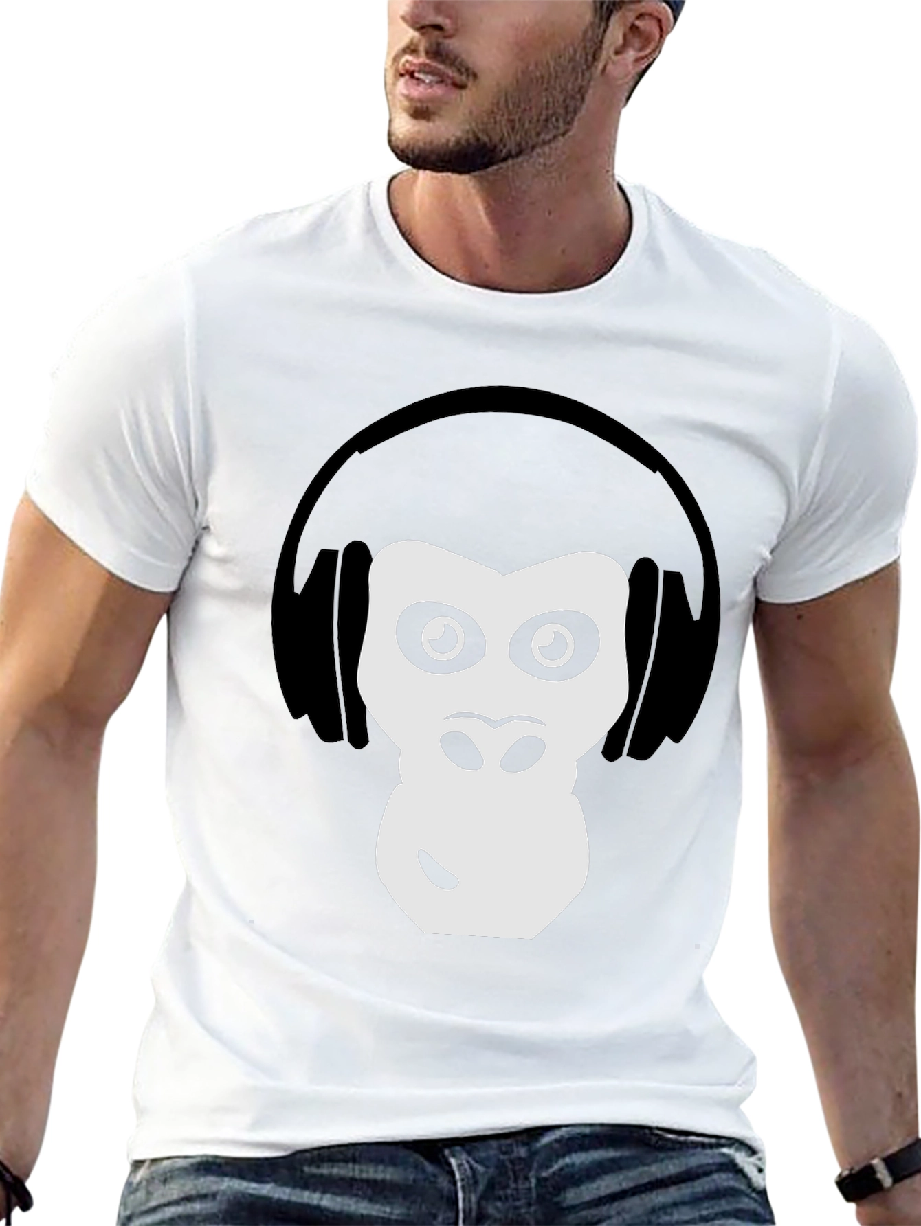 Cool Ape DJ Graphic Tee - Black Cotton T-Shirt