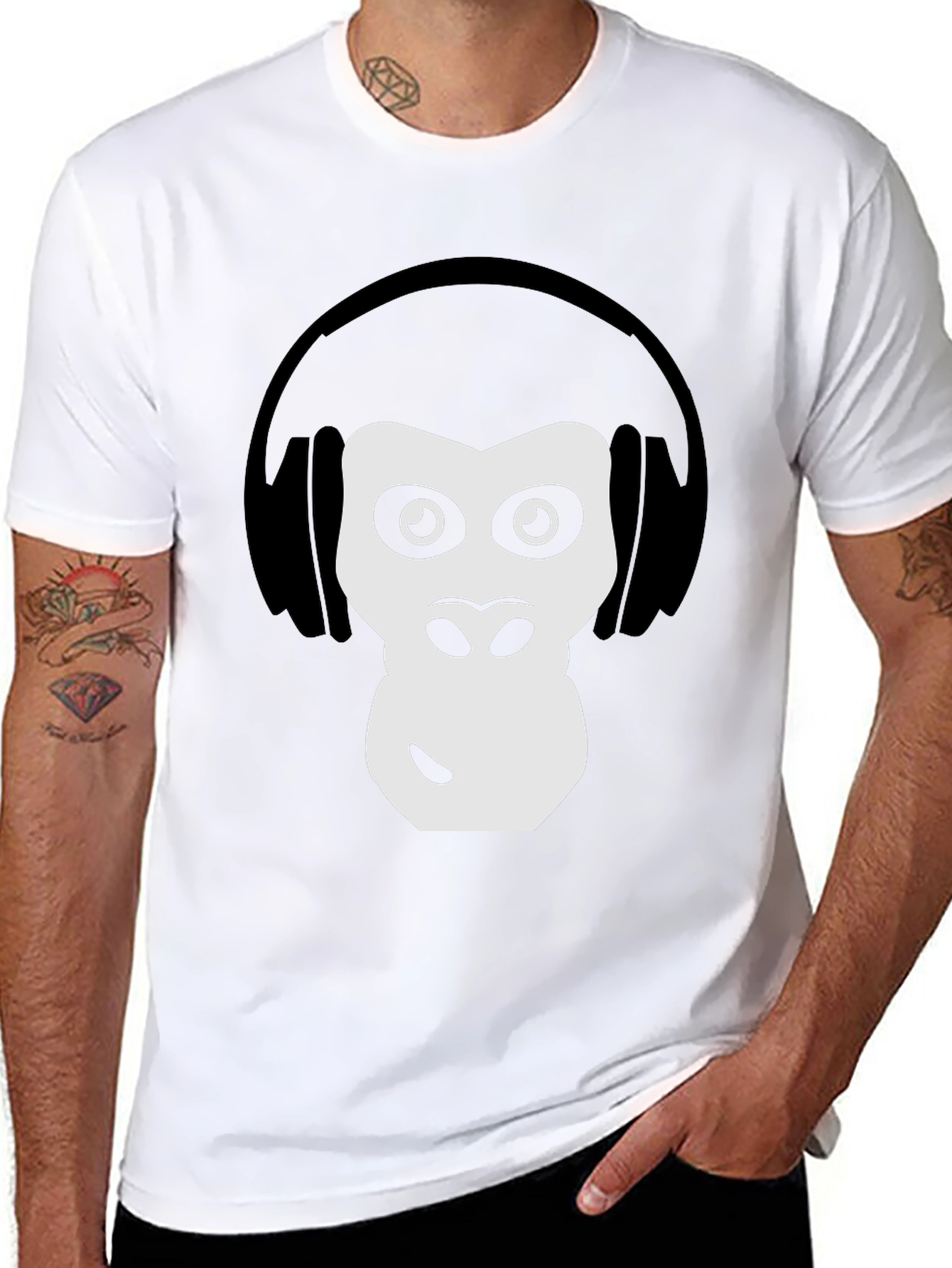 Cool Ape DJ Graphic Tee - Black Cotton T-Shirt
