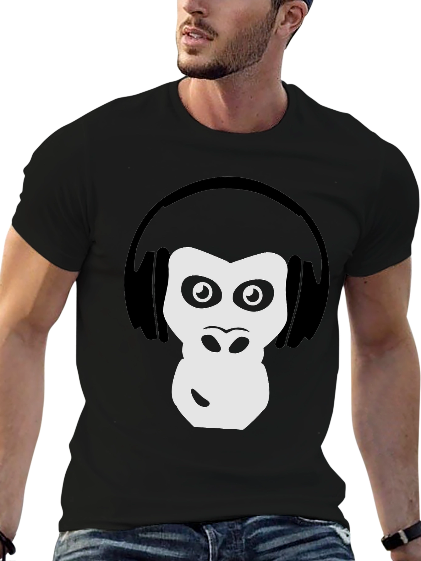 Cool Ape DJ Graphic Tee - Black Cotton T-Shirt