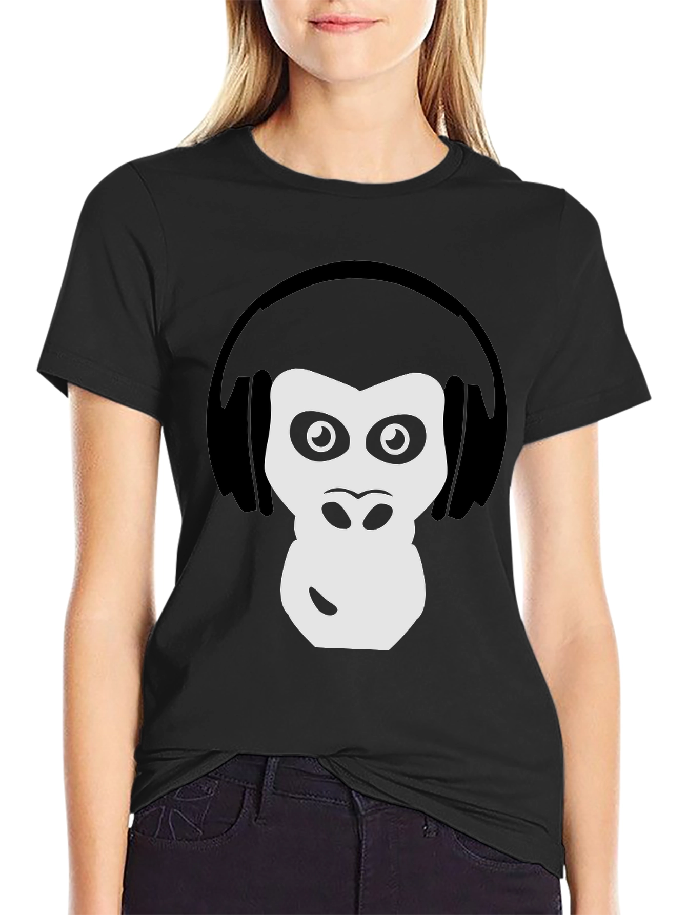 Cool Ape DJ Graphic Tee - Black Cotton T-Shirt