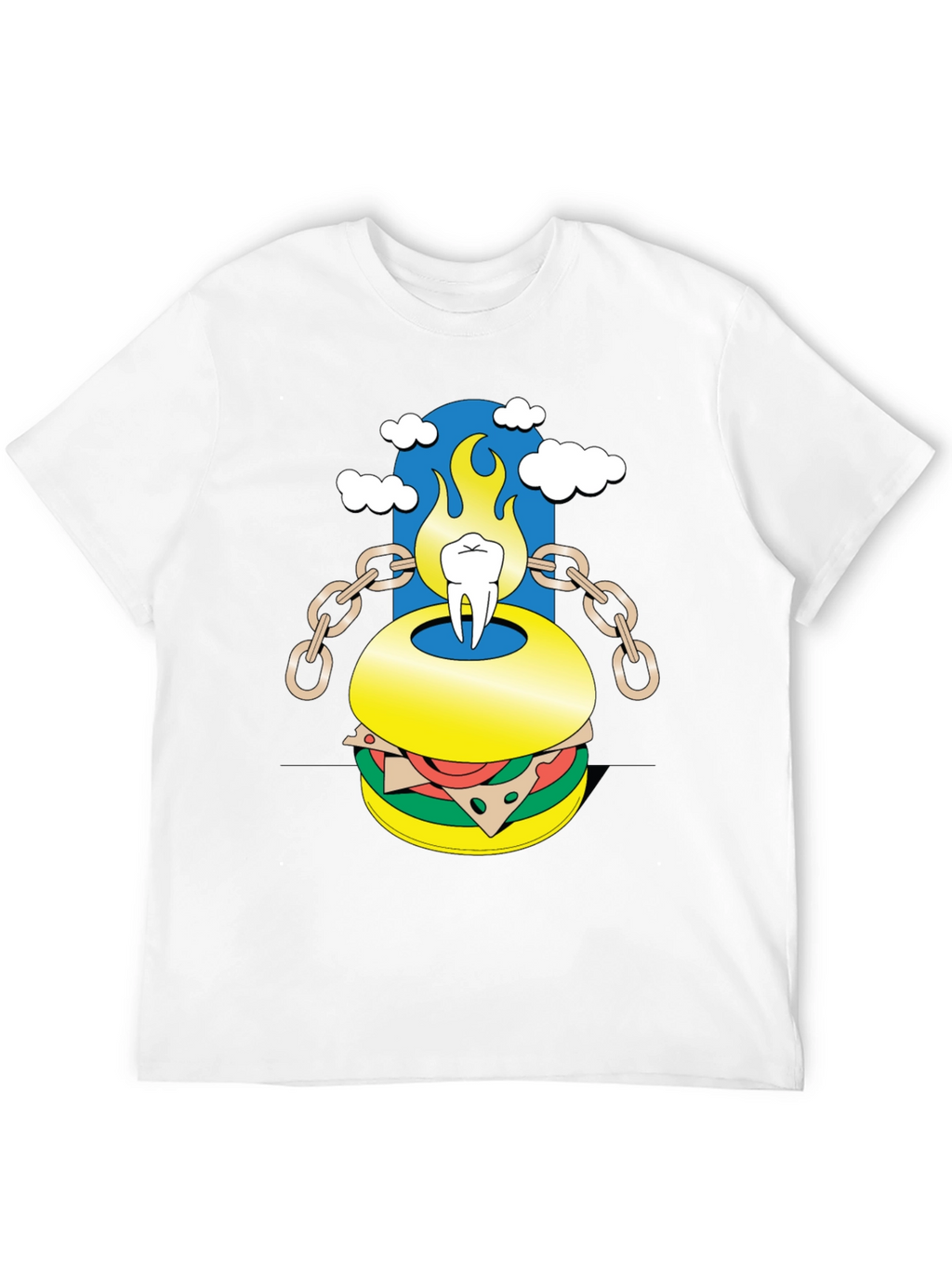 Burger Tooth Graphic Tee - Unique Design