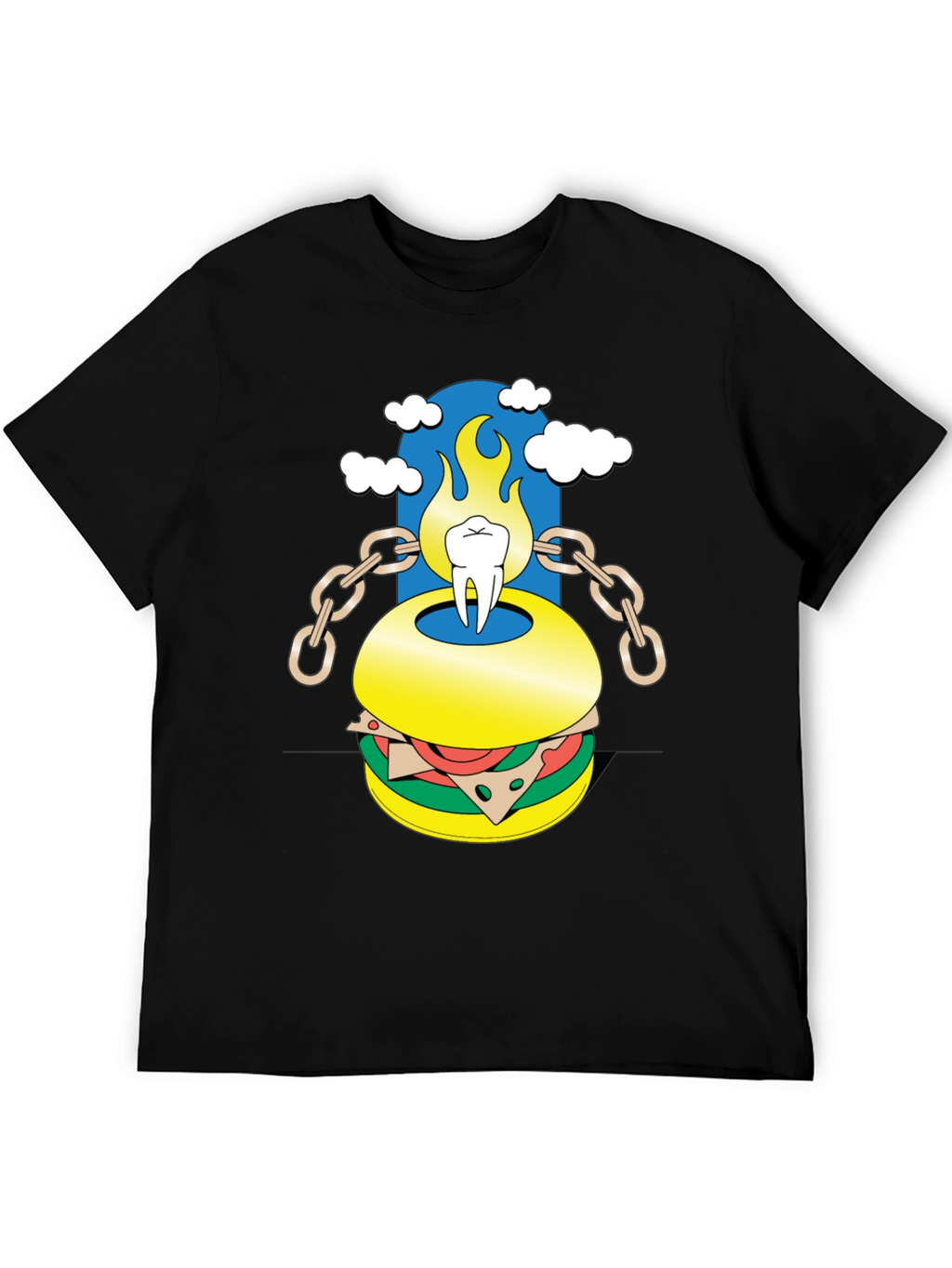 Burger Tooth Graphic Tee - Unique Design