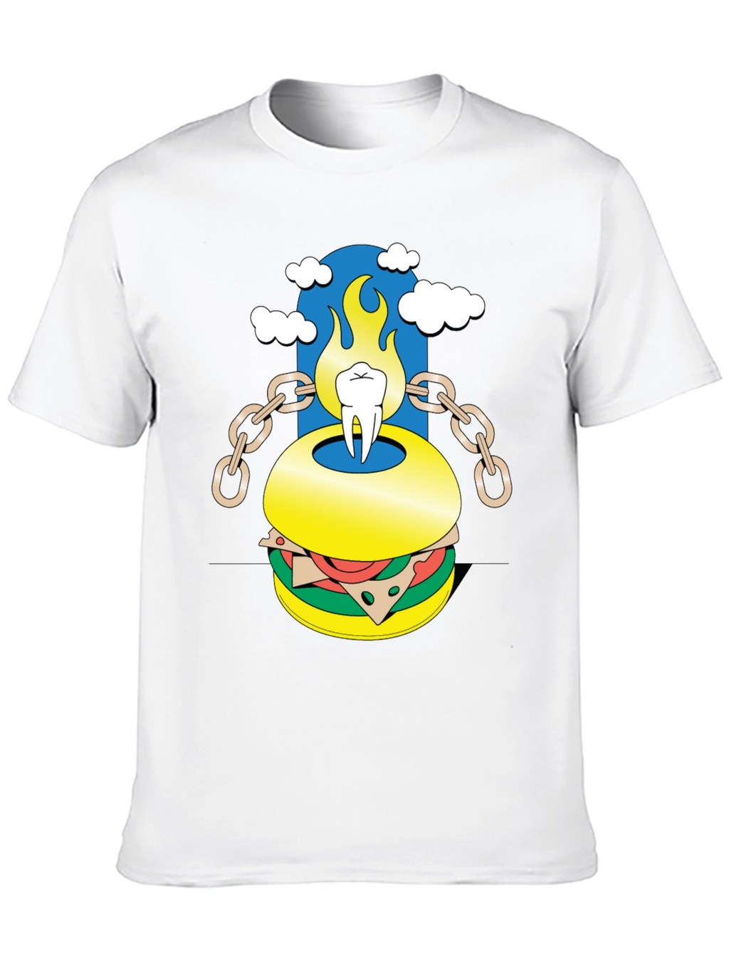 Burger Tooth Graphic Tee - Unique Design