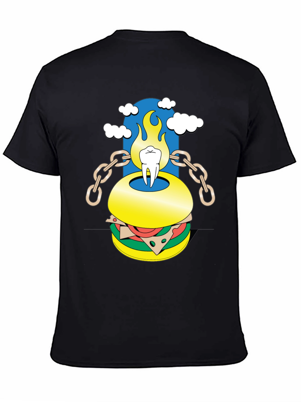 Burger Tooth Graphic Tee - Unique Design