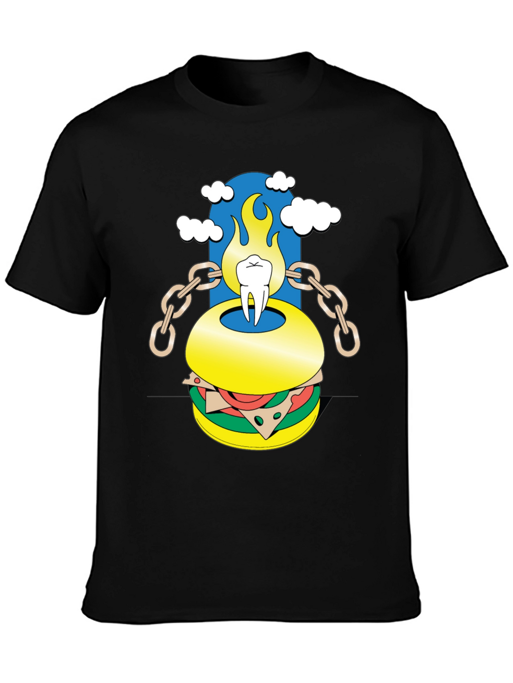 Burger Tooth Graphic Tee - Unique Design