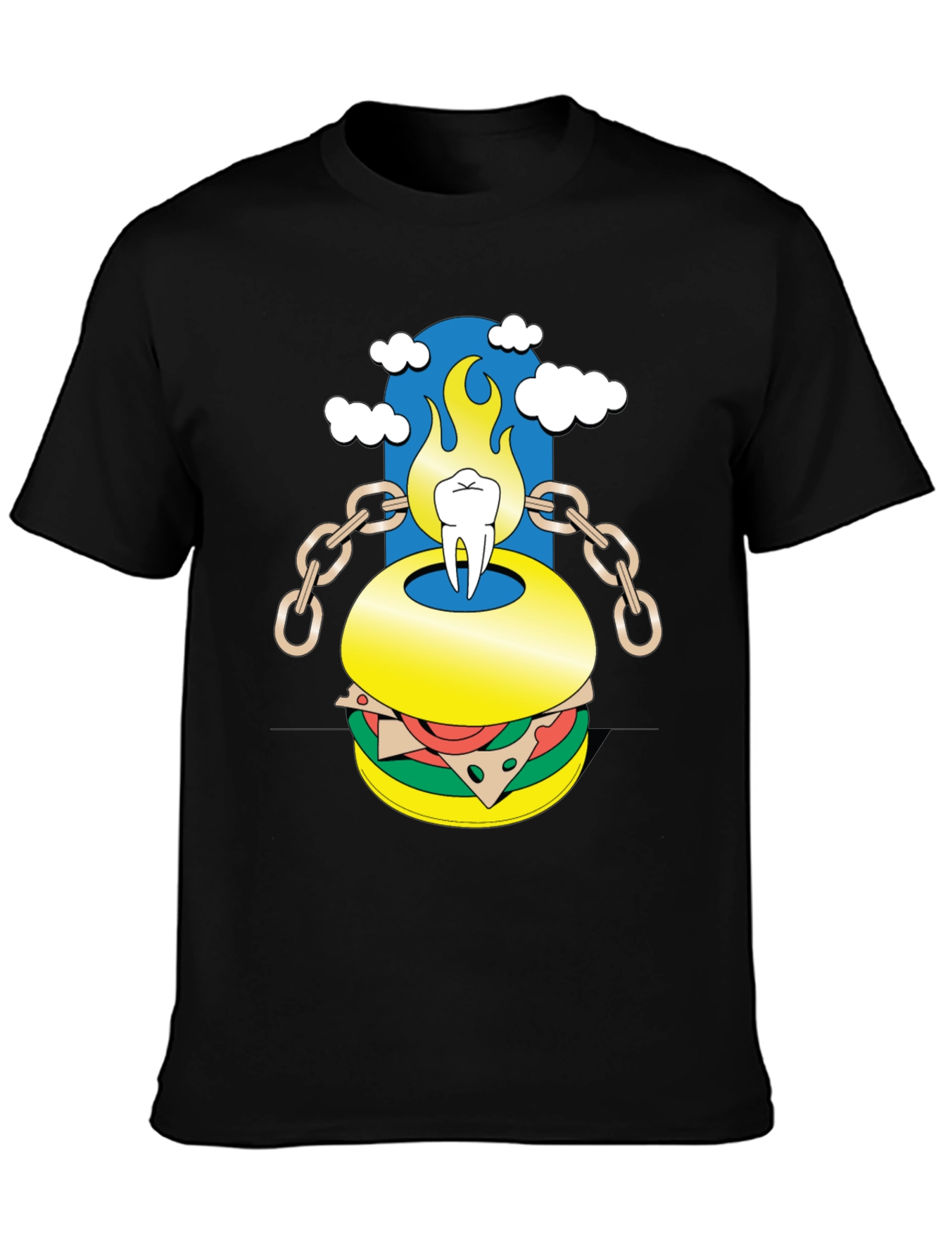 Burger Tooth Graphic Tee - Unique Design