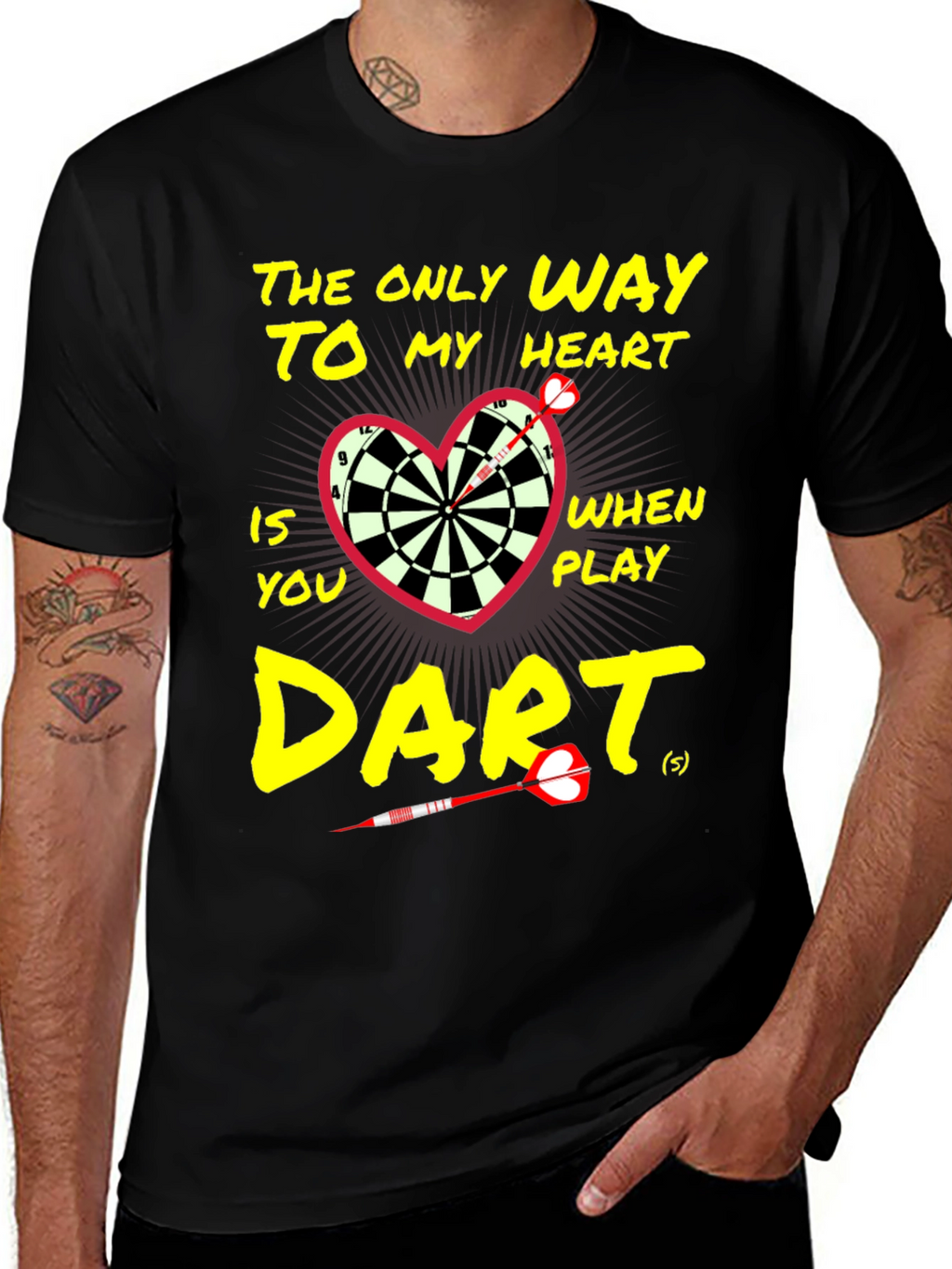Darts to My Heart Black T-Shirt