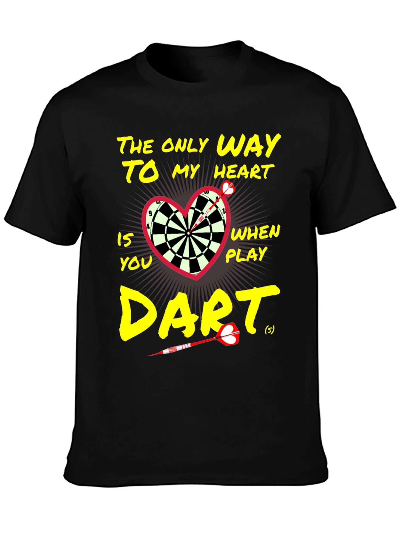 Darts to My Heart Black T-Shirt