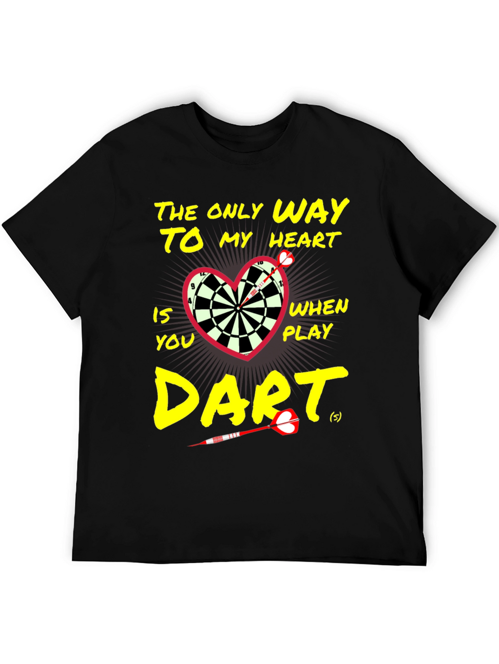 Darts to My Heart Black T-Shirt