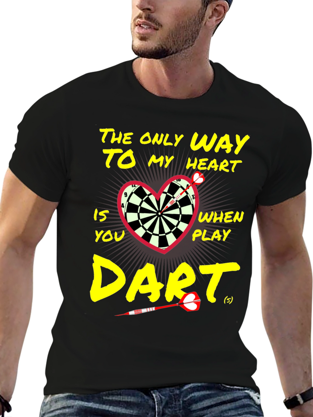 Darts to My Heart Black T-Shirt