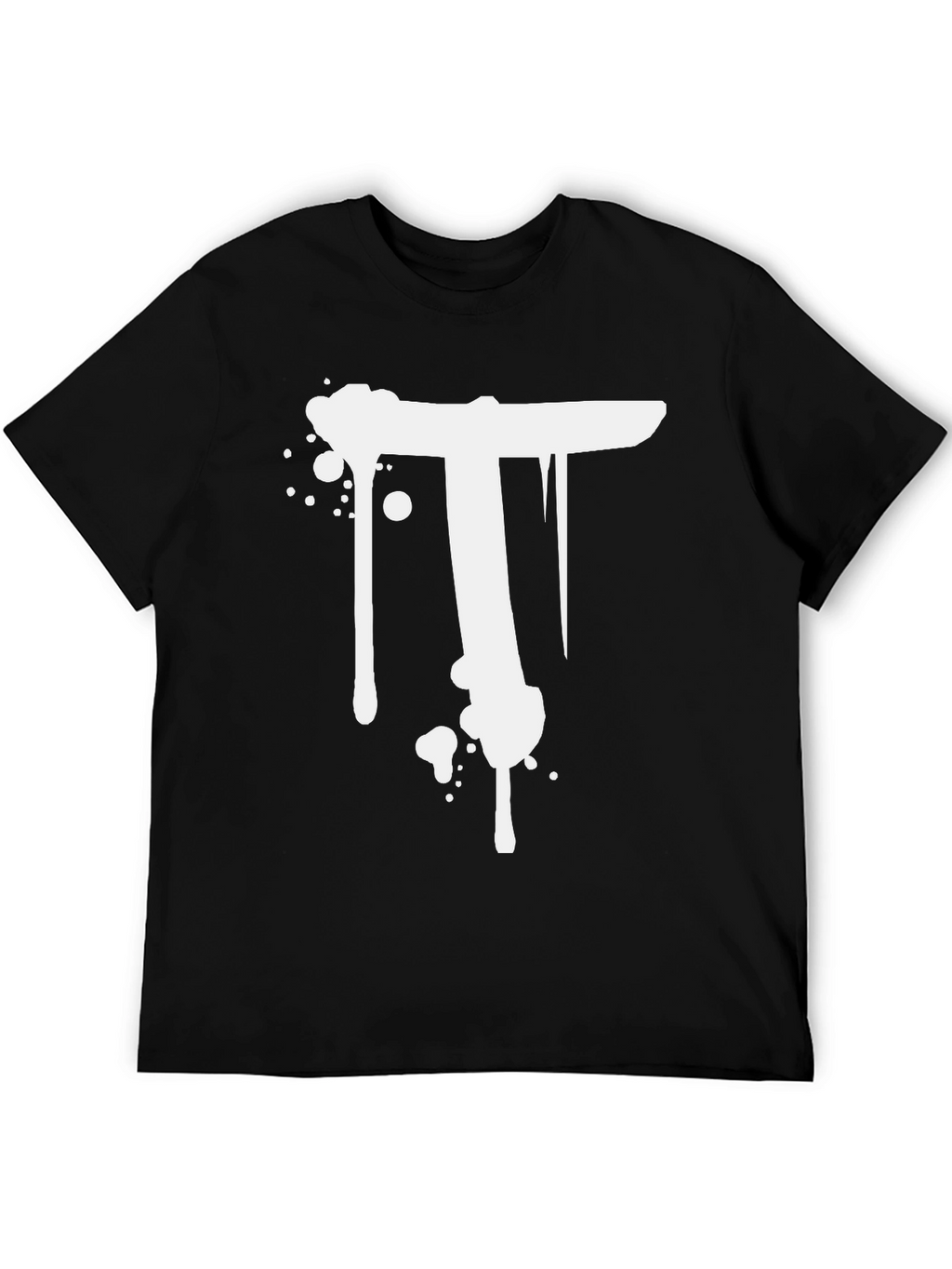 Black T-Shirt with White T Design