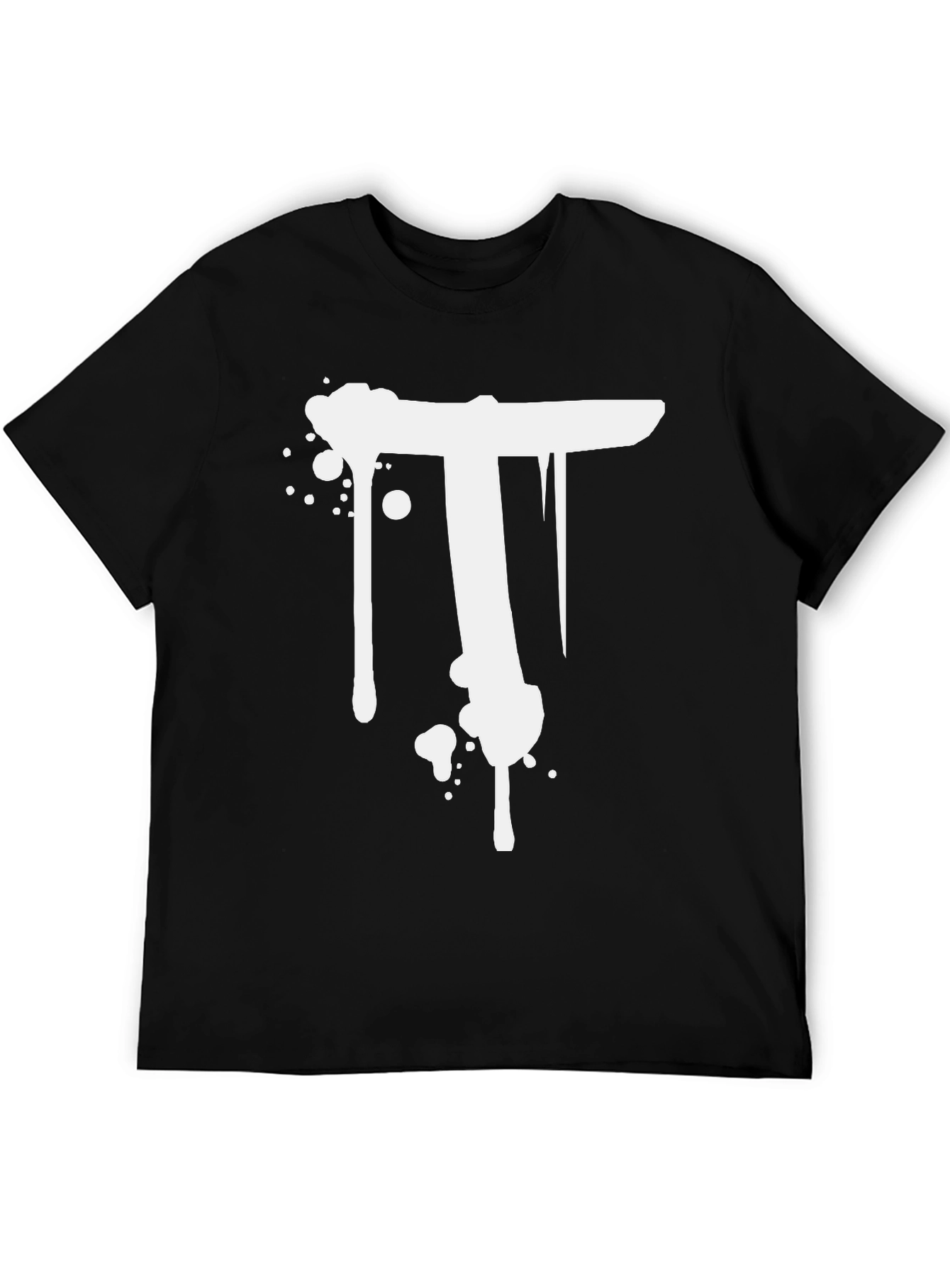 Black T-Shirt with White T Design