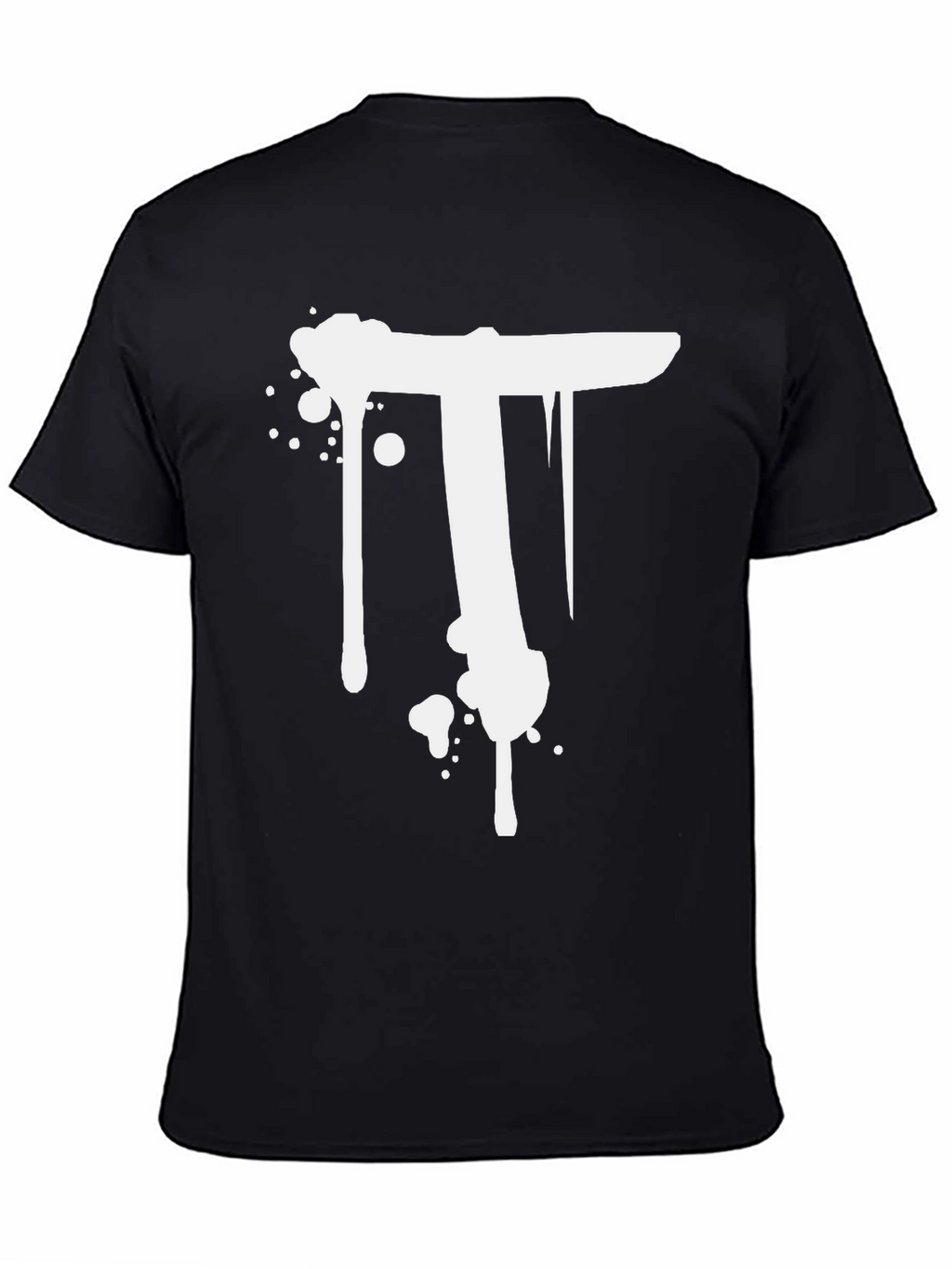 Black T-Shirt with White T Design