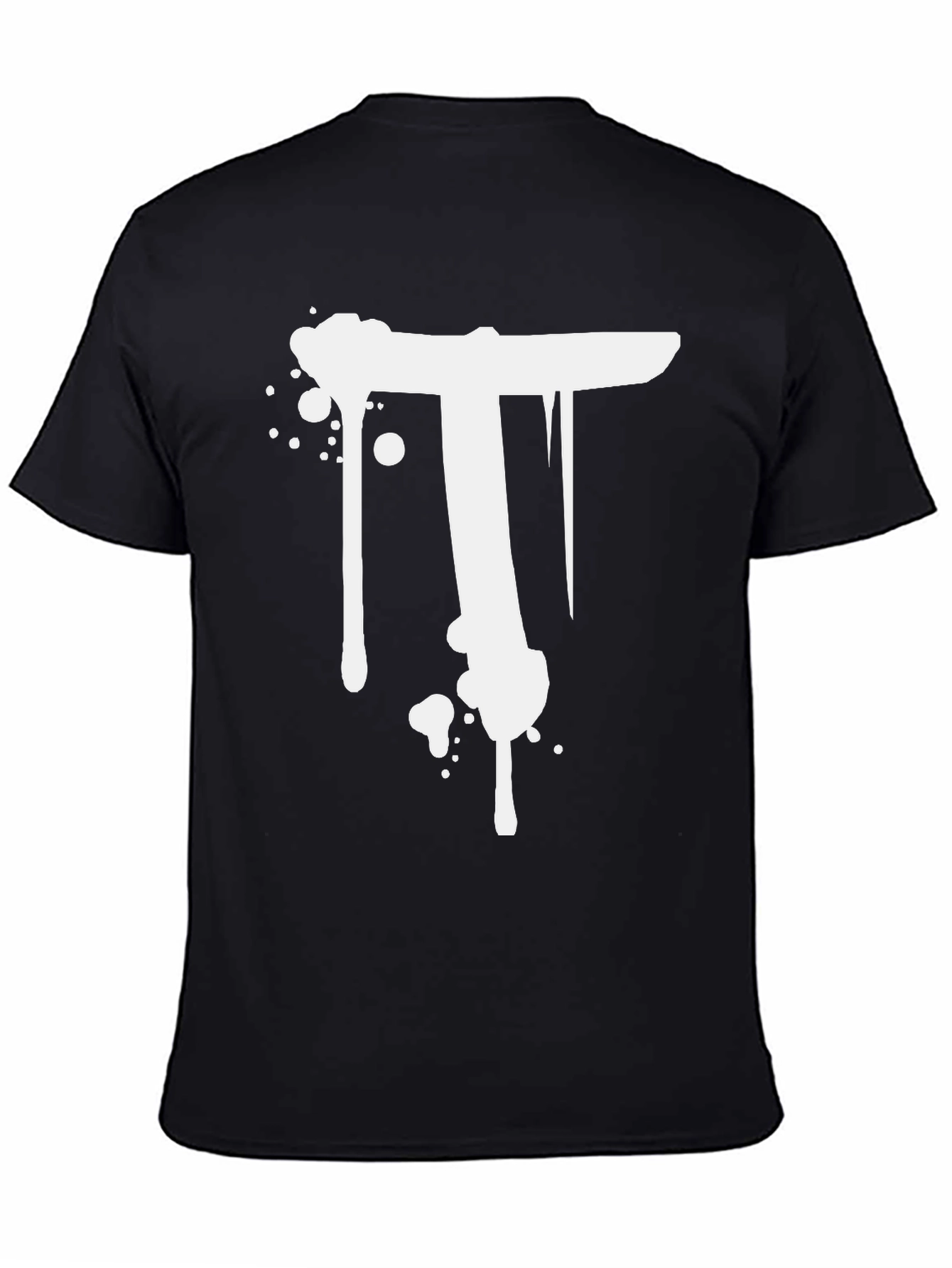 Black T-Shirt with White T Design
