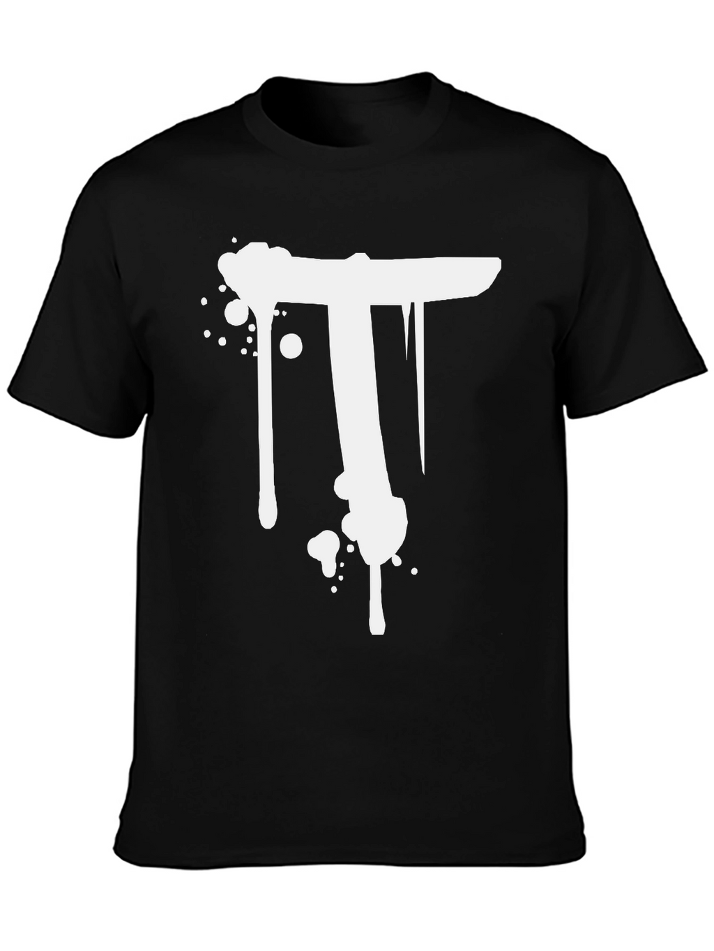 Black T-Shirt with White T Design