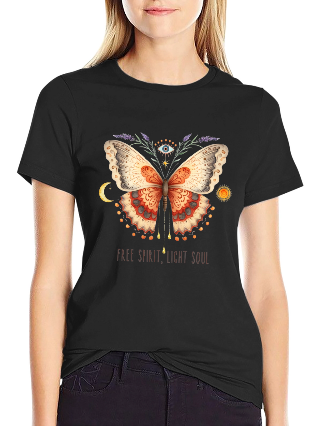 Free Spirit Butterfly Graphic T-Shirt