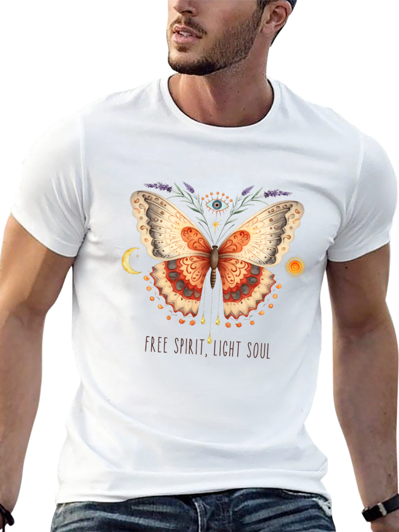 Free Spirit Butterfly Graphic T-Shirt