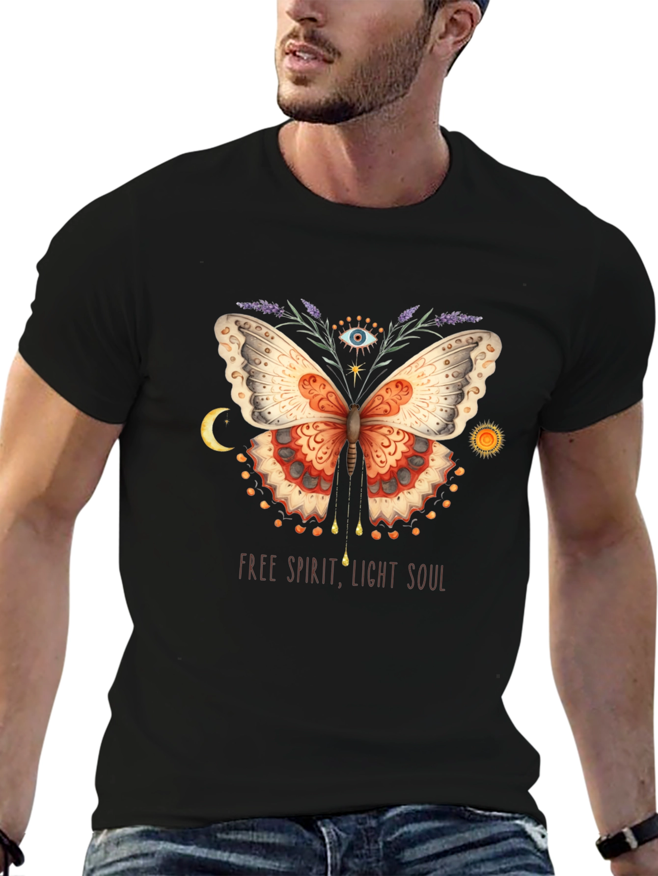 Free Spirit Butterfly Graphic T-Shirt