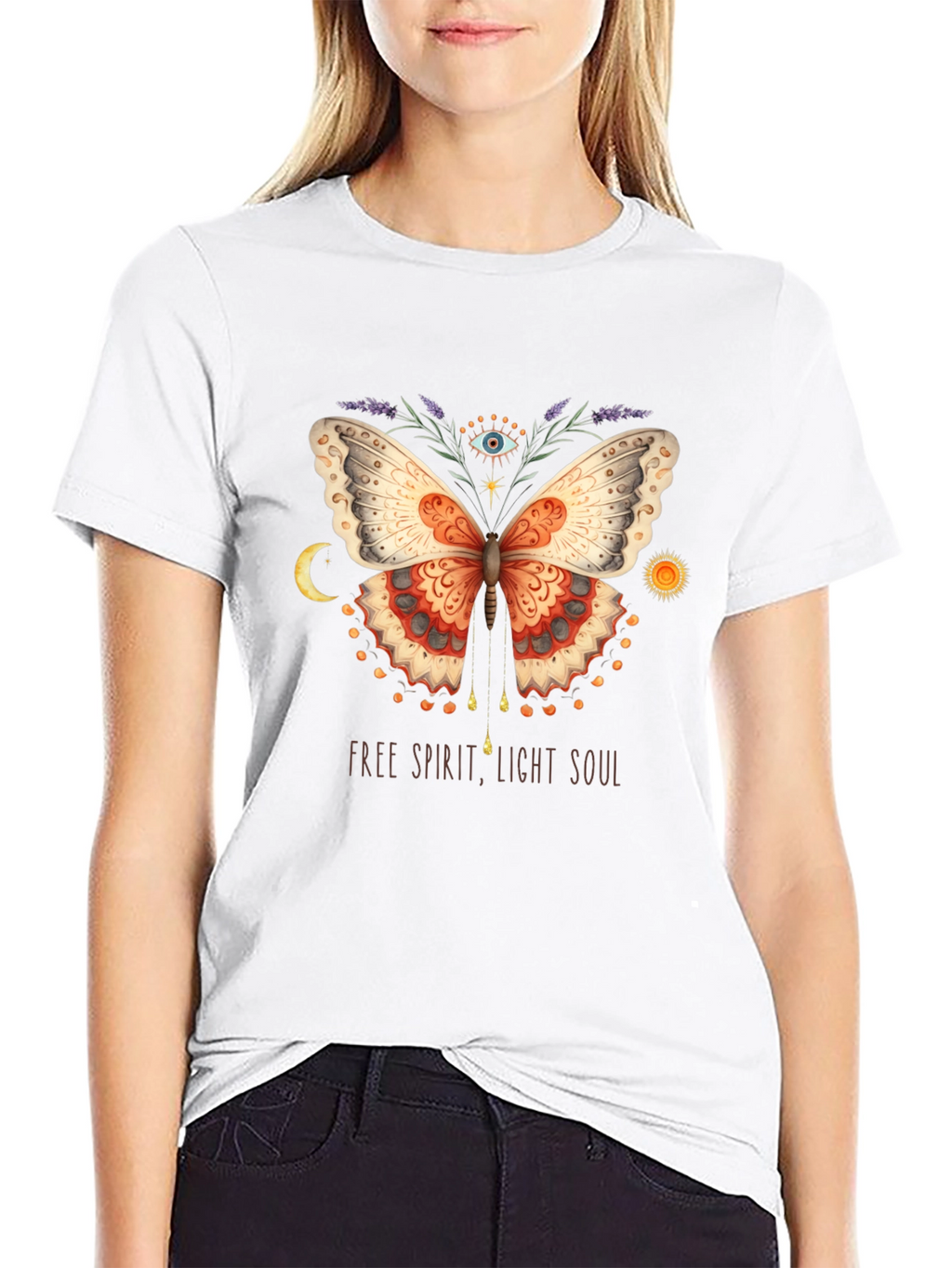 Free Spirit Butterfly Graphic T-Shirt