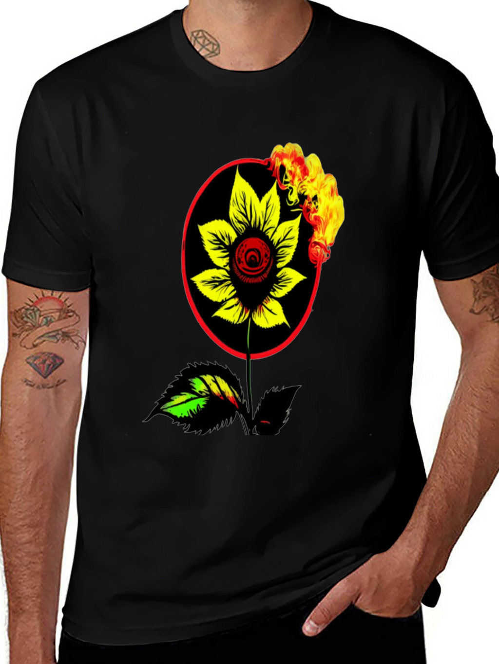 Burning Flower Graphic Tee